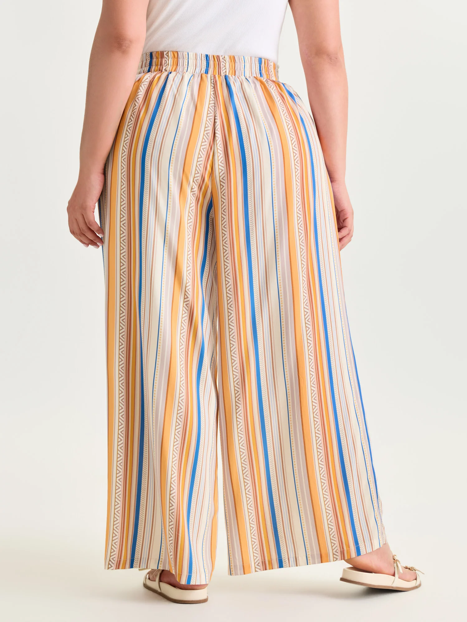 Waist-Tie Wide-Leg Boho Print Pants - Image 21