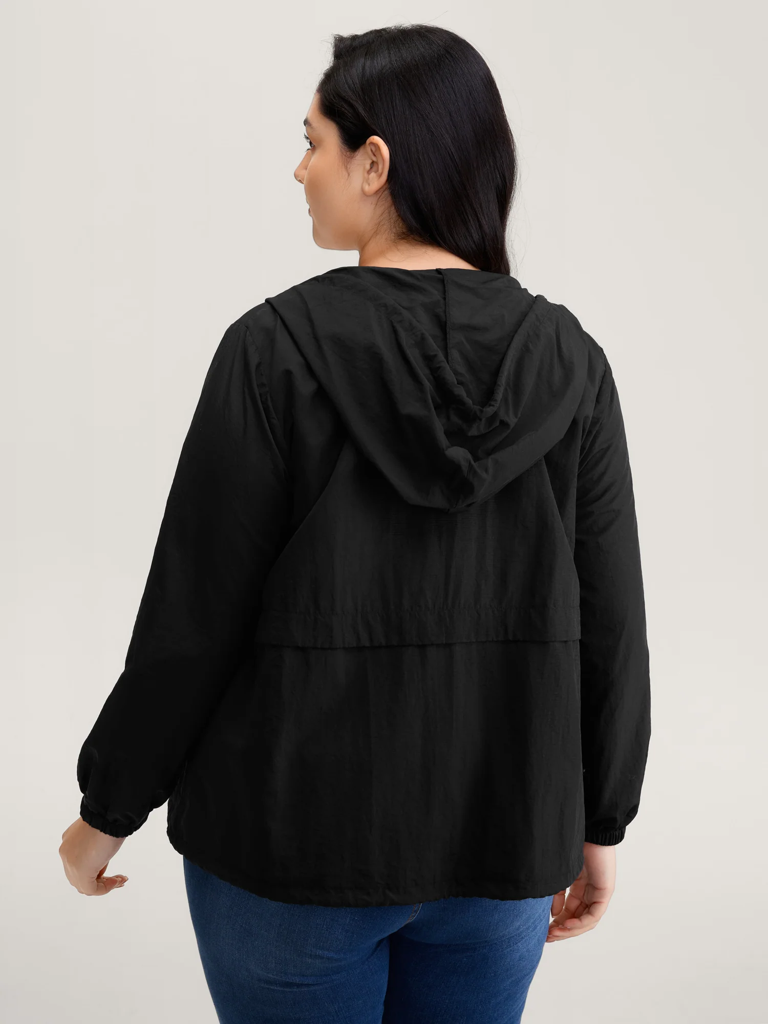 Water-Resistant Hooded Lined Zipper Jacket - Image 4