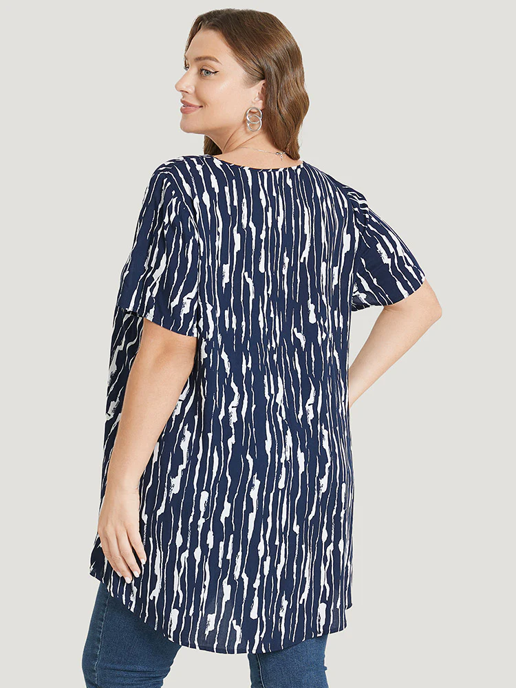 Water Ripple High Low Hem Blouse - Image 5