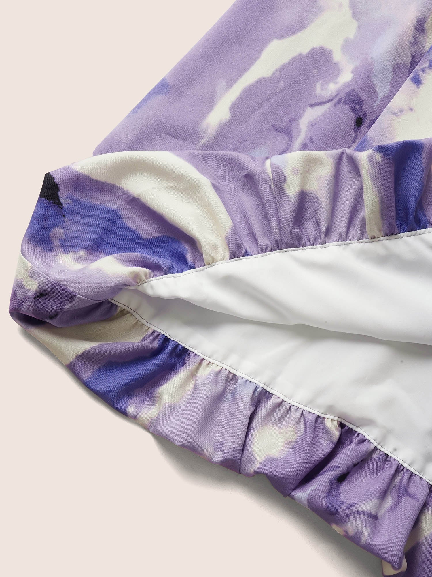 Watercolor Floral Bubble Hem Pockets Dress - Image 5