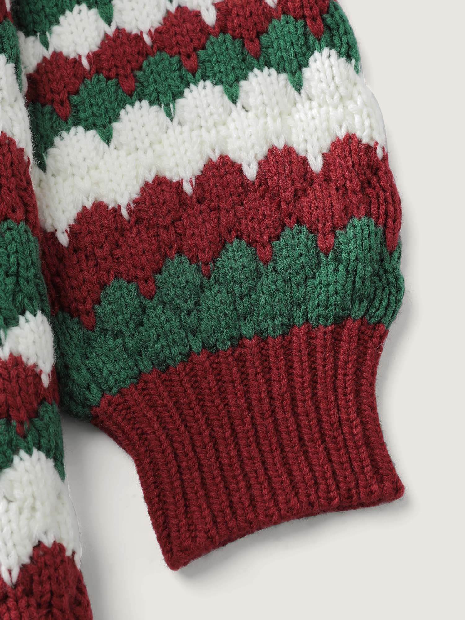 Wavy Holiday Stripes Textured Pullover - Image 5