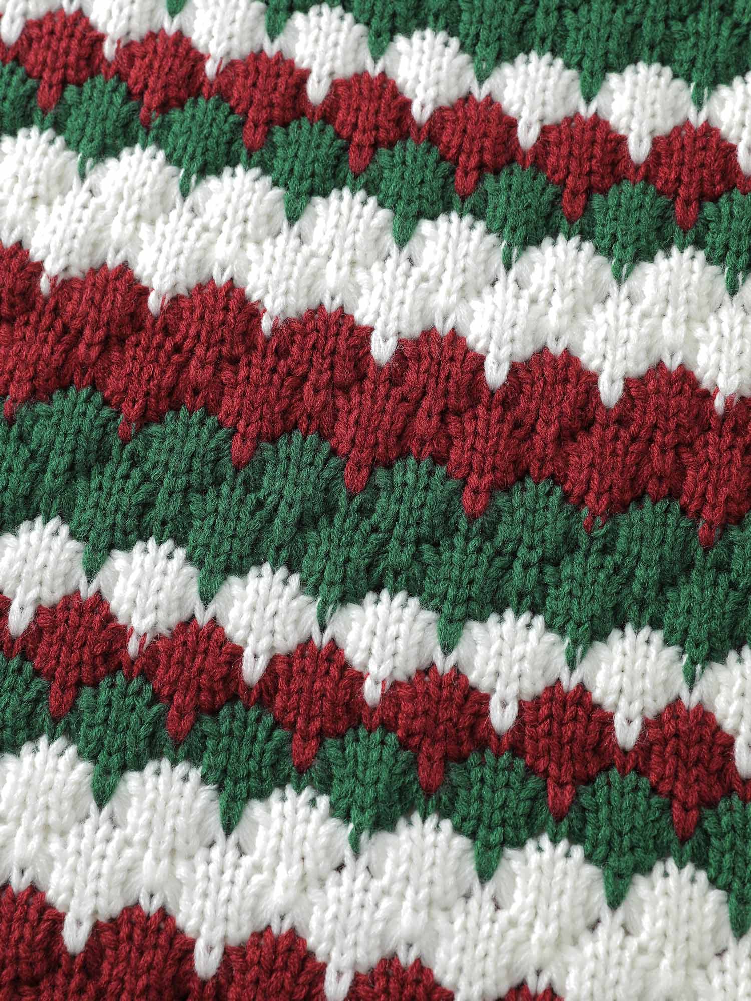 Wavy Holiday Stripes Textured Pullover - Image 6