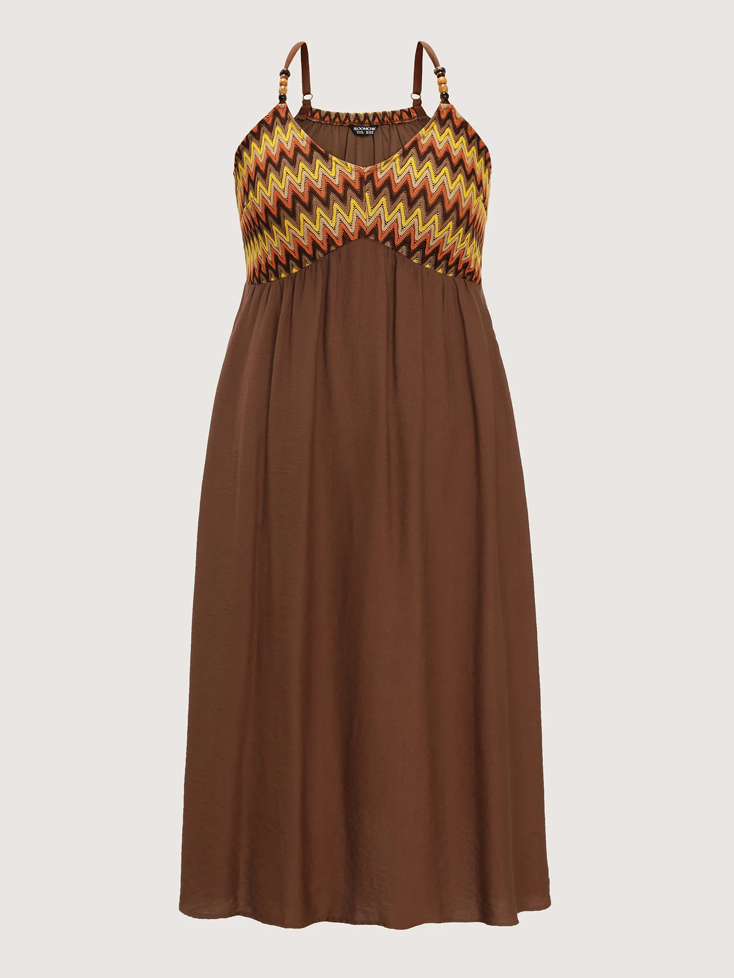 Wavy Stripes Color Contrast Midi Cami Dress - Image 5
