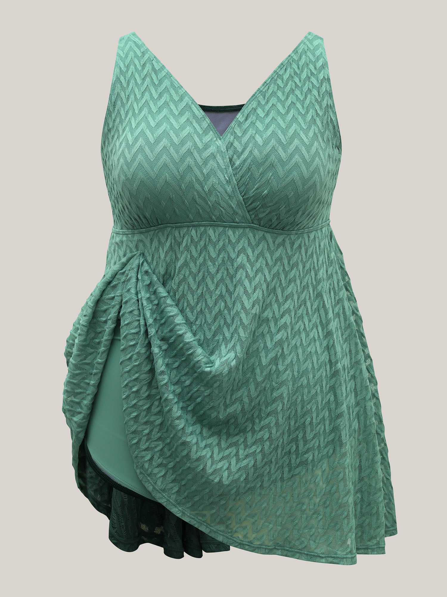 Wavy Textured Lace Swim Dress - Image 7