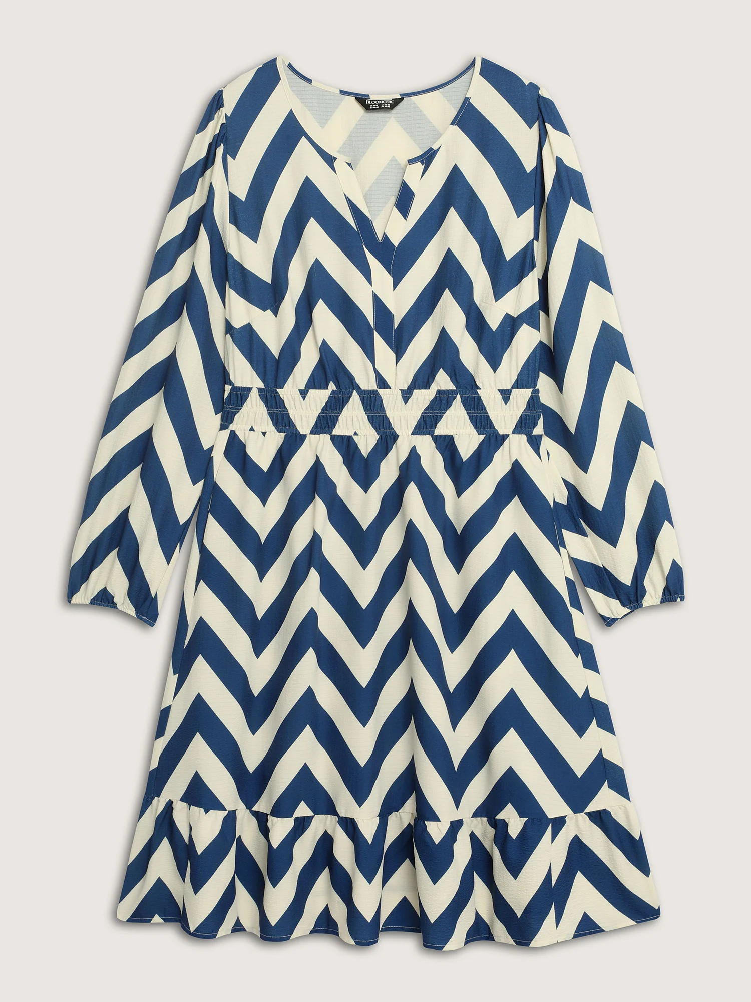 Wavy Textured Stretchy Waist Midi Dress - Image 7