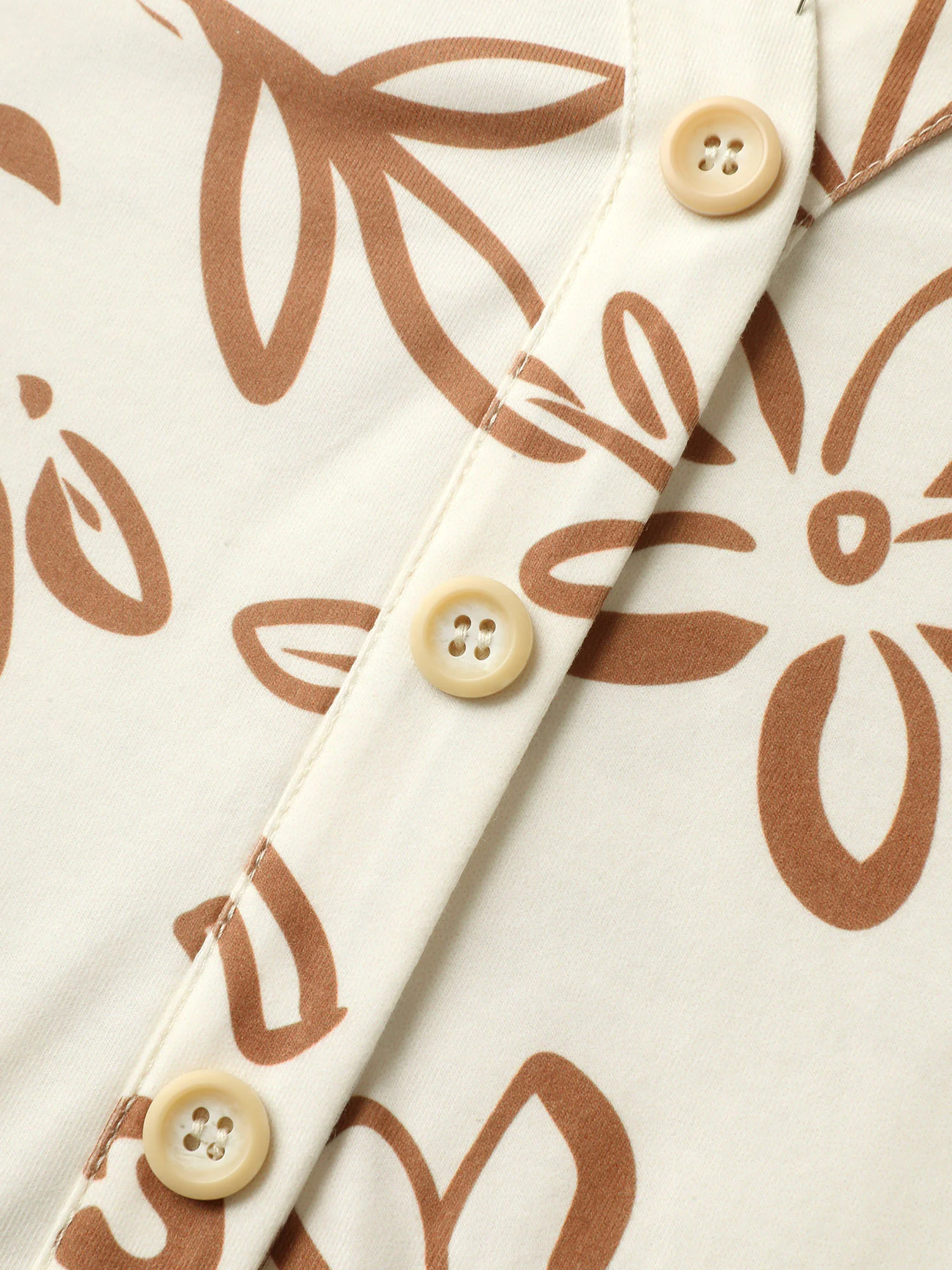 Whimsical Floral Print Button Detail Top - Image 6