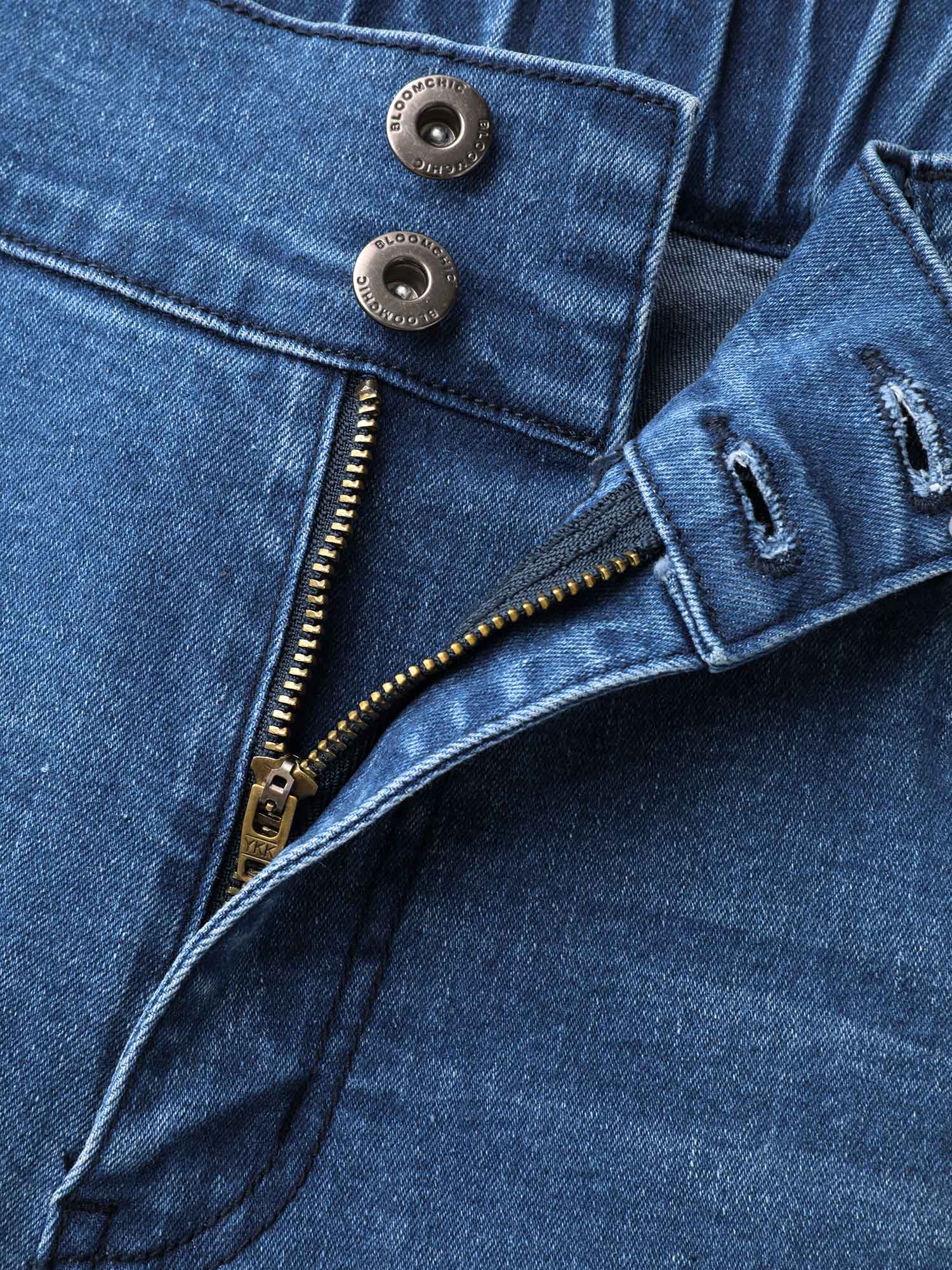 Whiskered Stretchy Waist Bootcut Jeans - Image 7