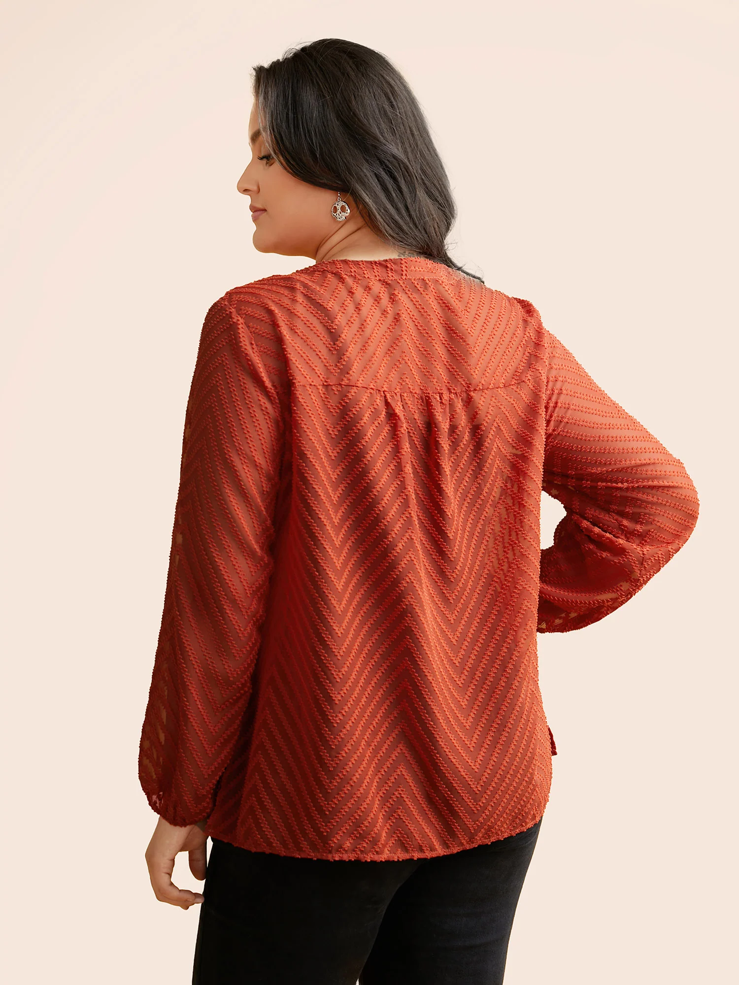 Wicked Neck Ribbon Lantern Sleeve Blouse - Image 5