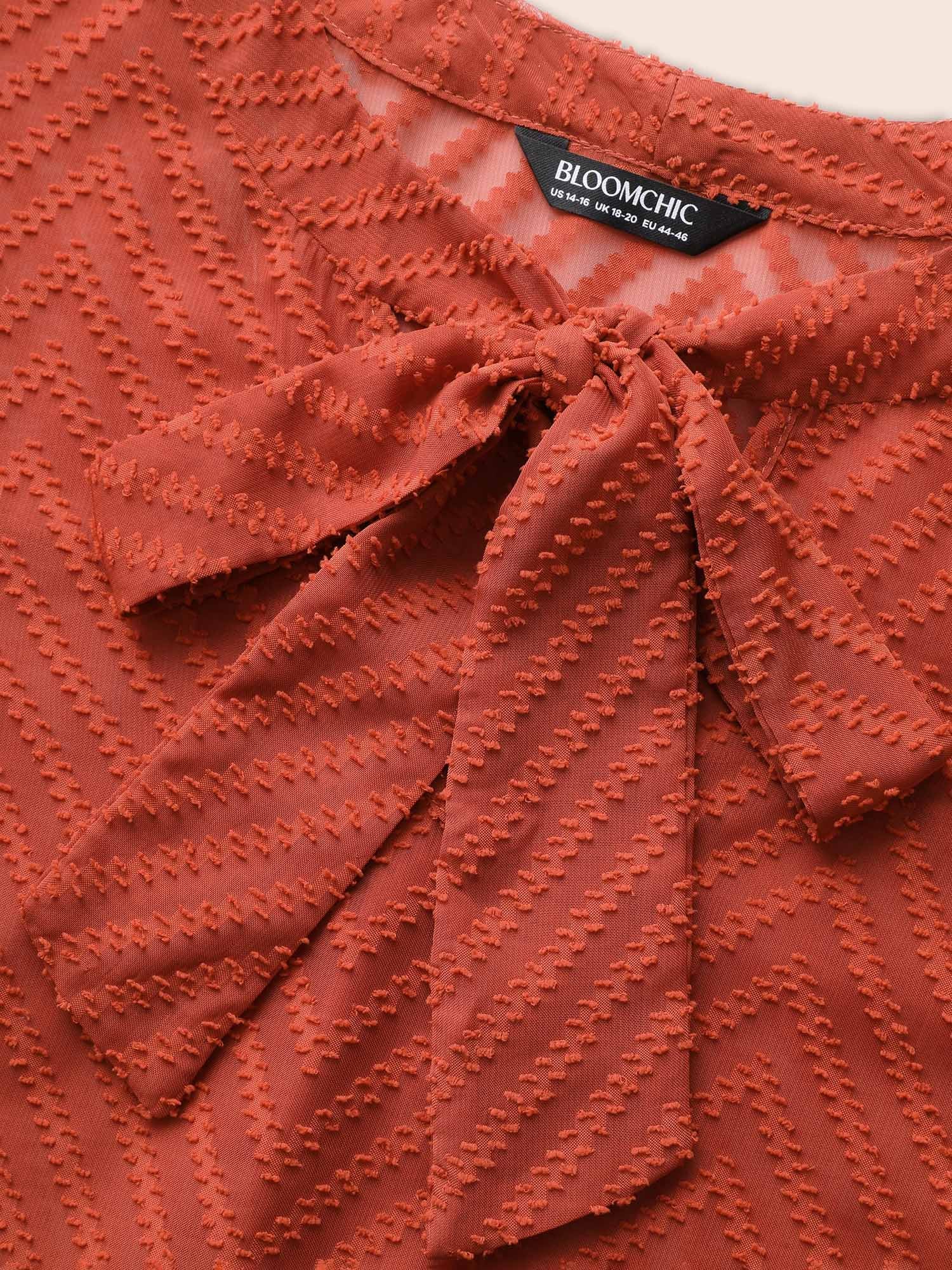 Wicked Neck Ribbon Lantern Sleeve Blouse - Image 8