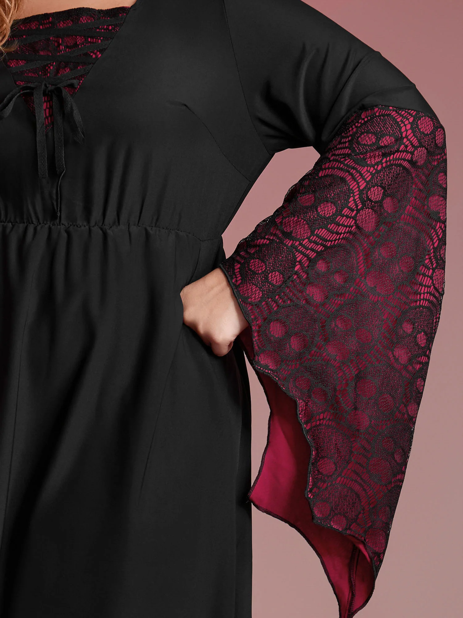 Wicked Witch Color Contrast Midi Dress - Image 3