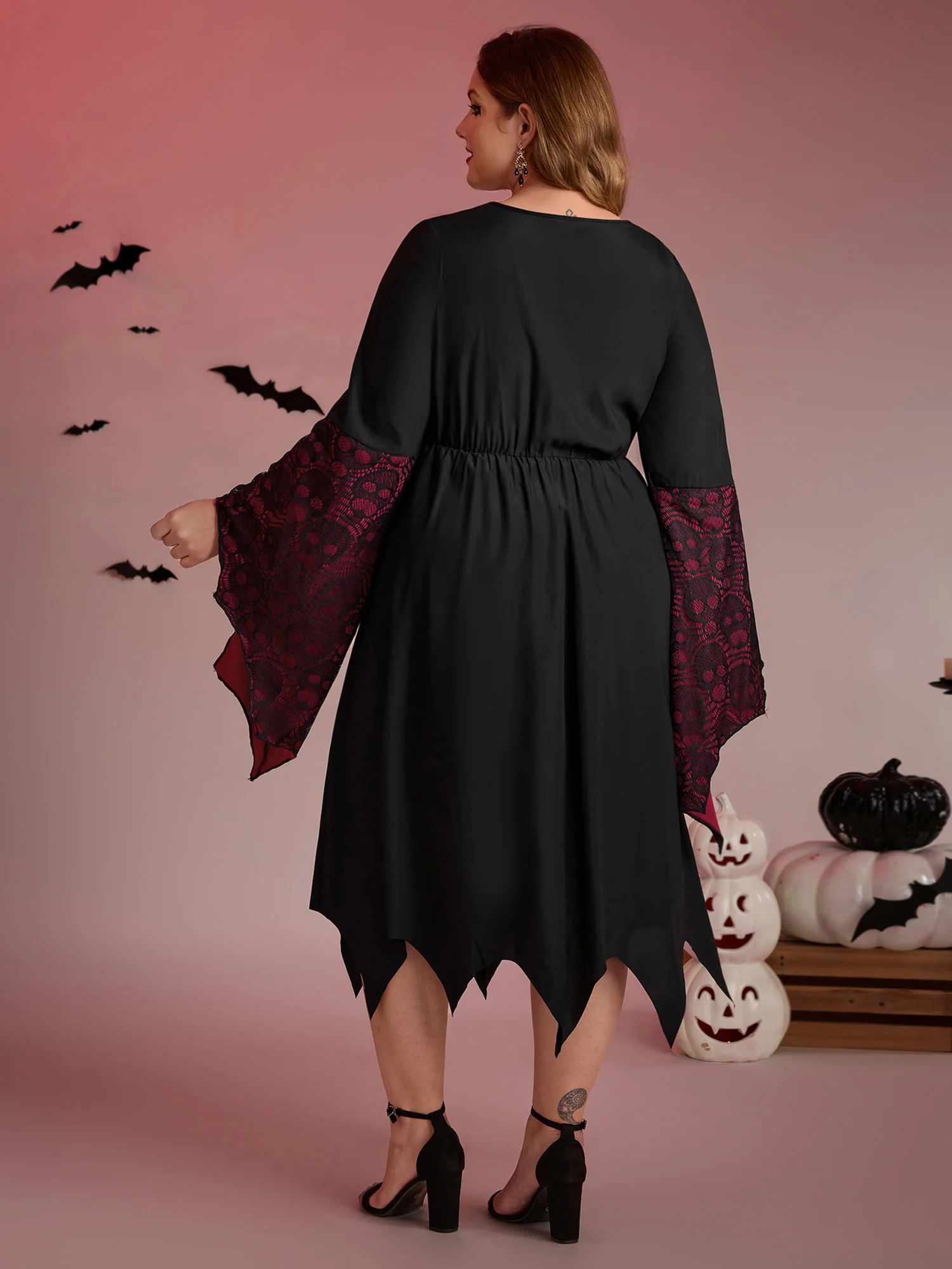 Wicked Witch Color Contrast Midi Dress - Image 4