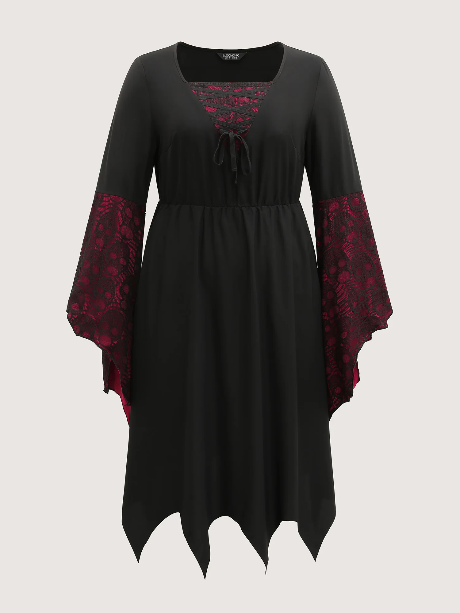 Wicked Witch Color Contrast Midi Dress - Image 7