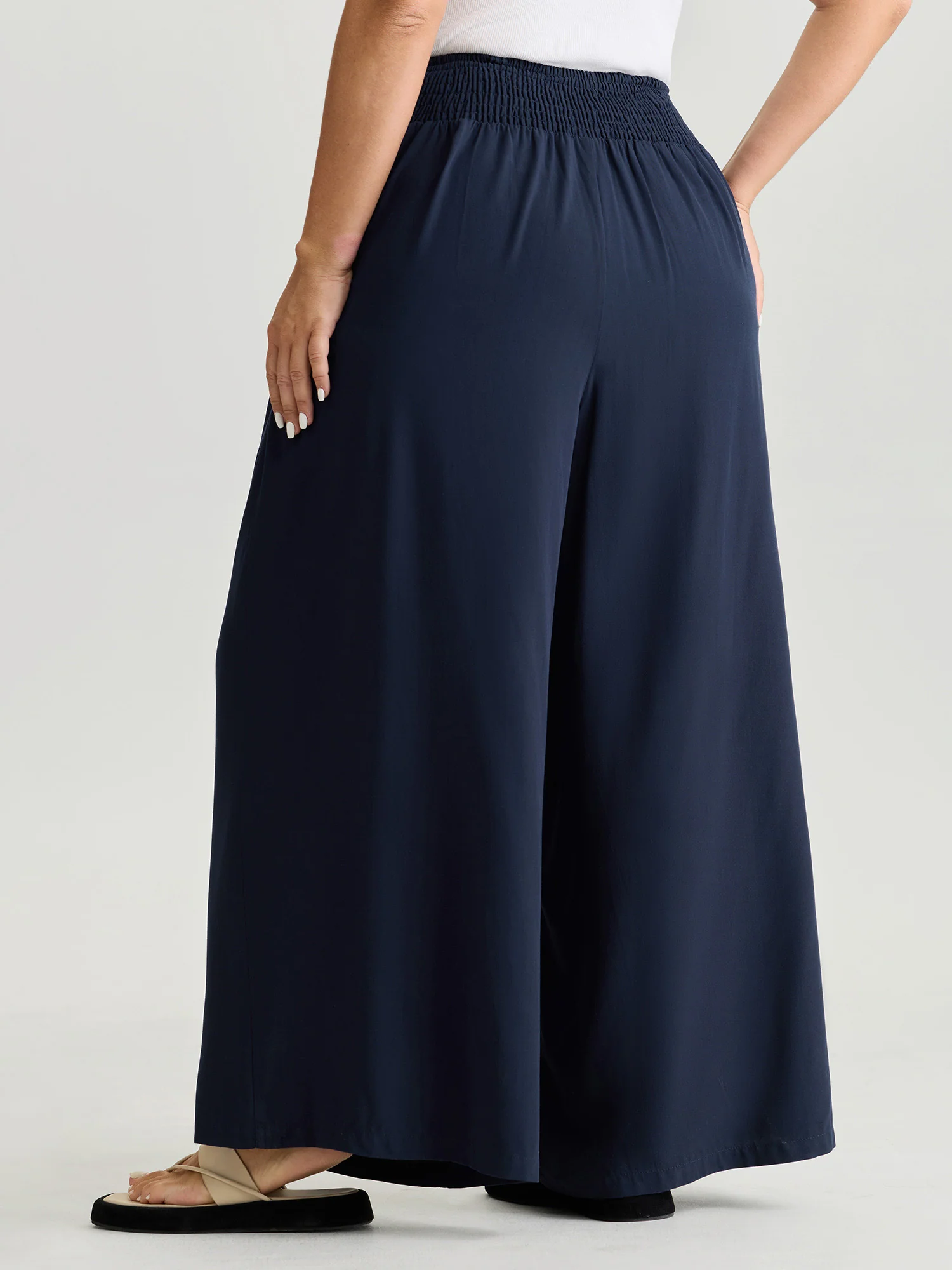 Wide Cross-Tie Waistband Pants - Image 5