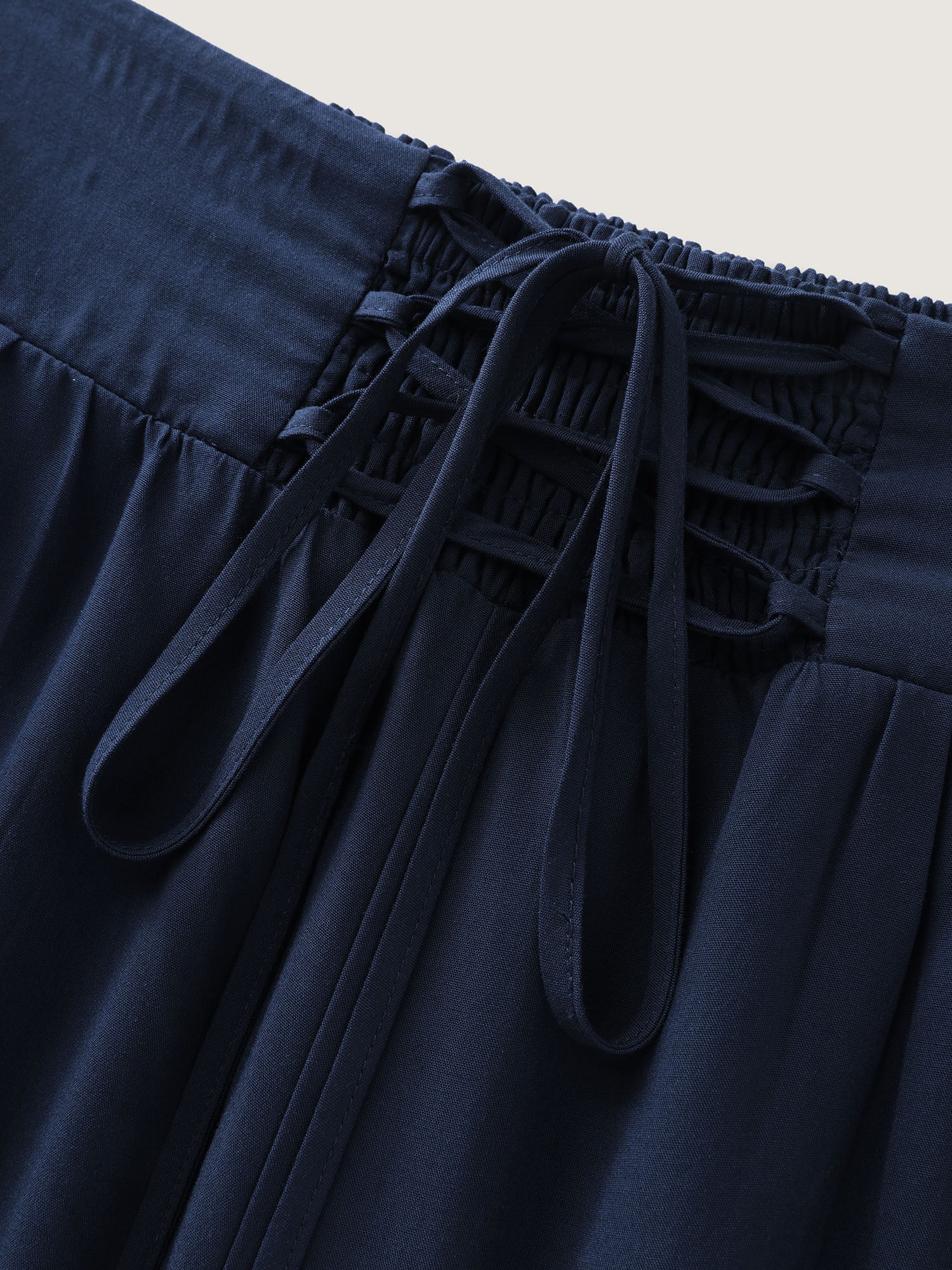 Wide Cross-Tie Waistband Pants - Image 6