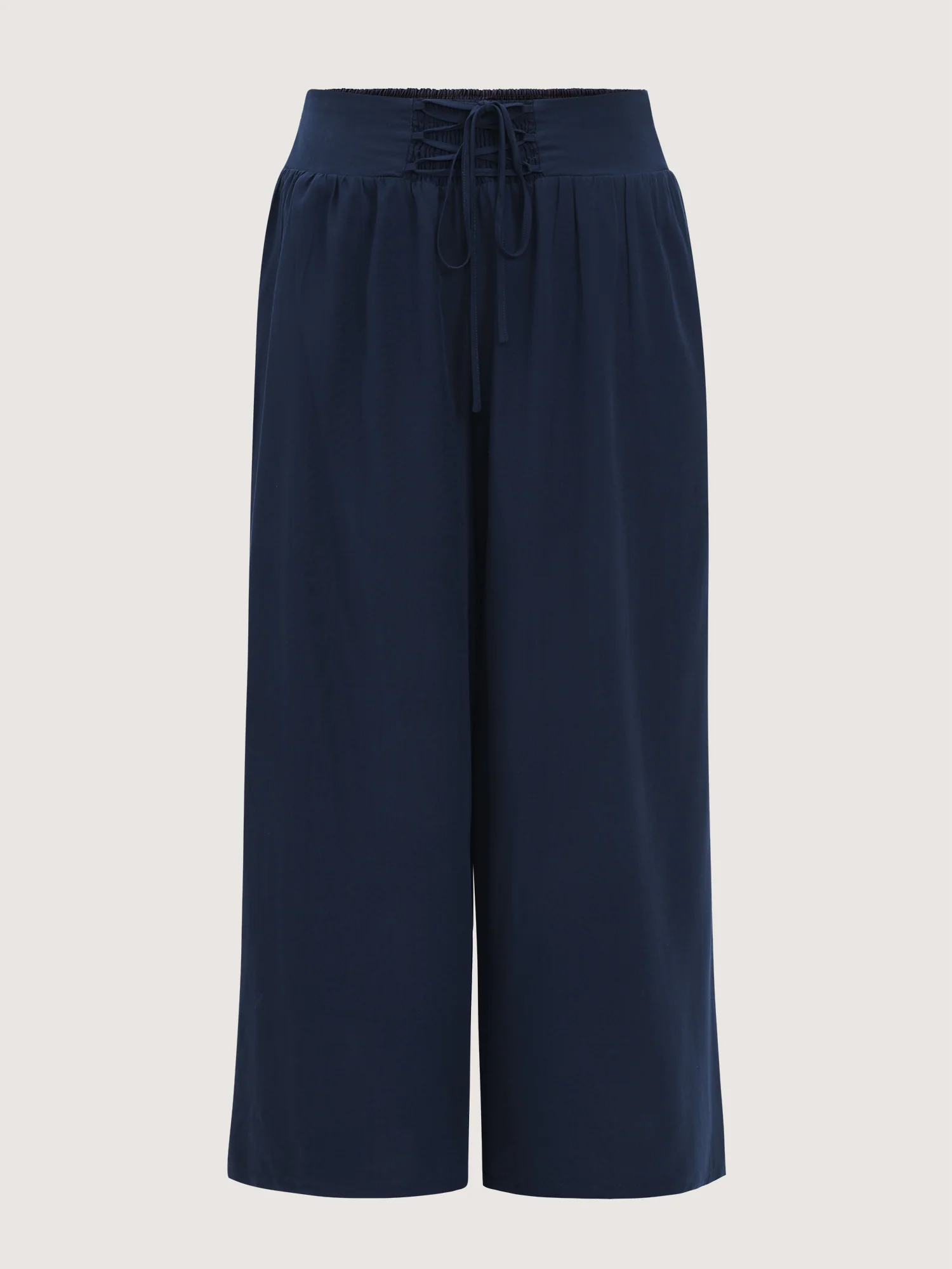 Wide Cross-Tie Waistband Pants - Image 8