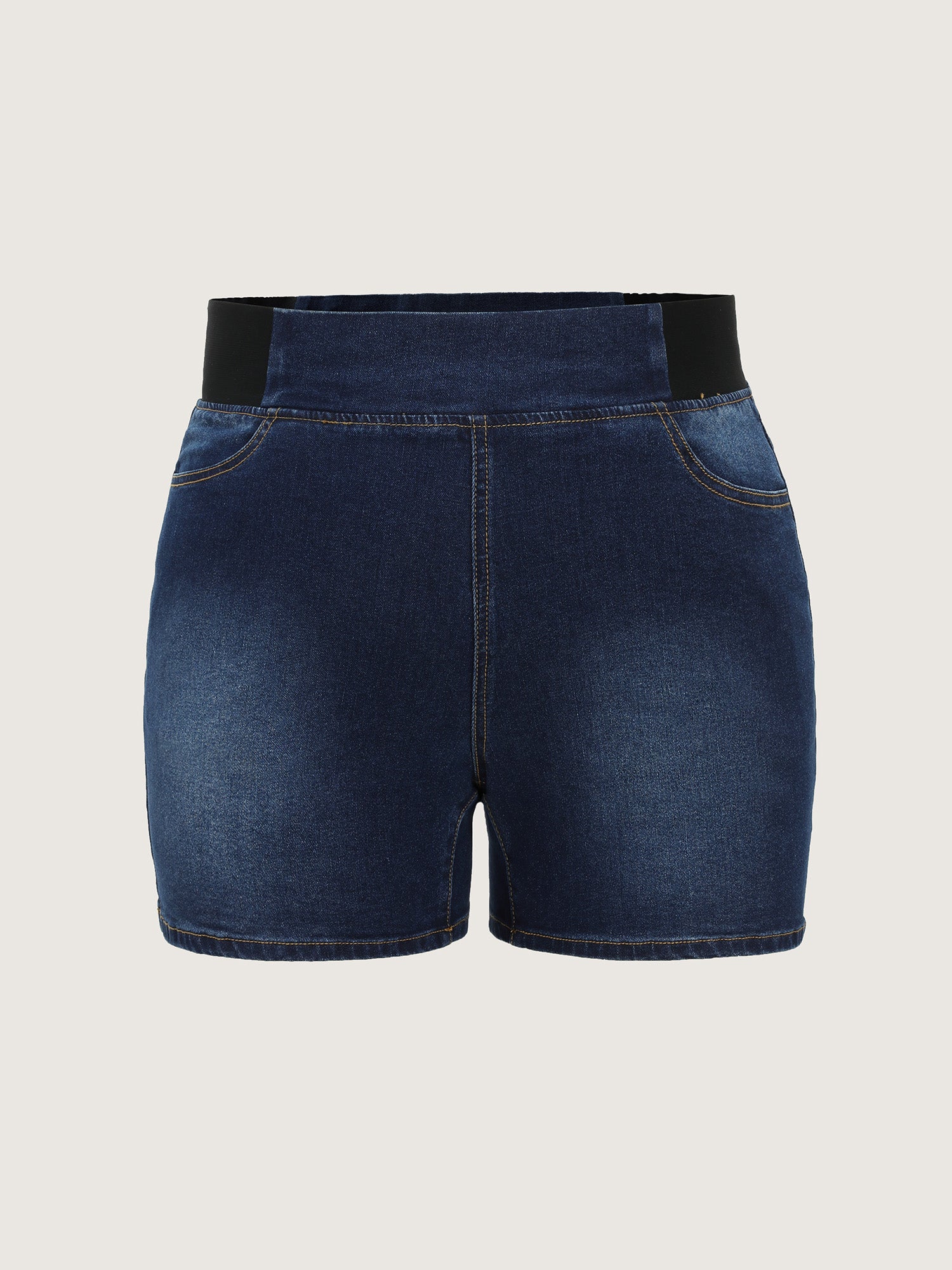 Wide Elastic Waistband Denim Shorts - Image 8
