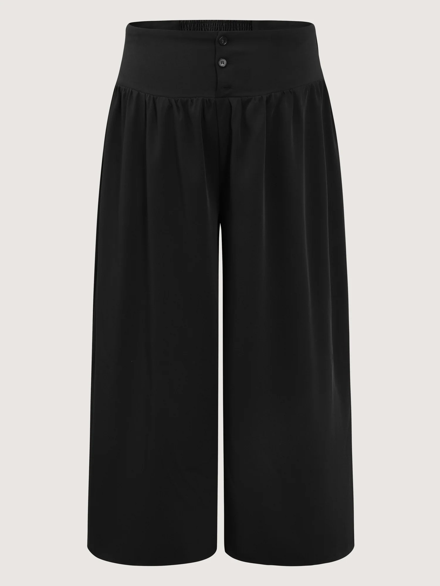 Wide Shirred Waistband Pockets Pants - Image 7