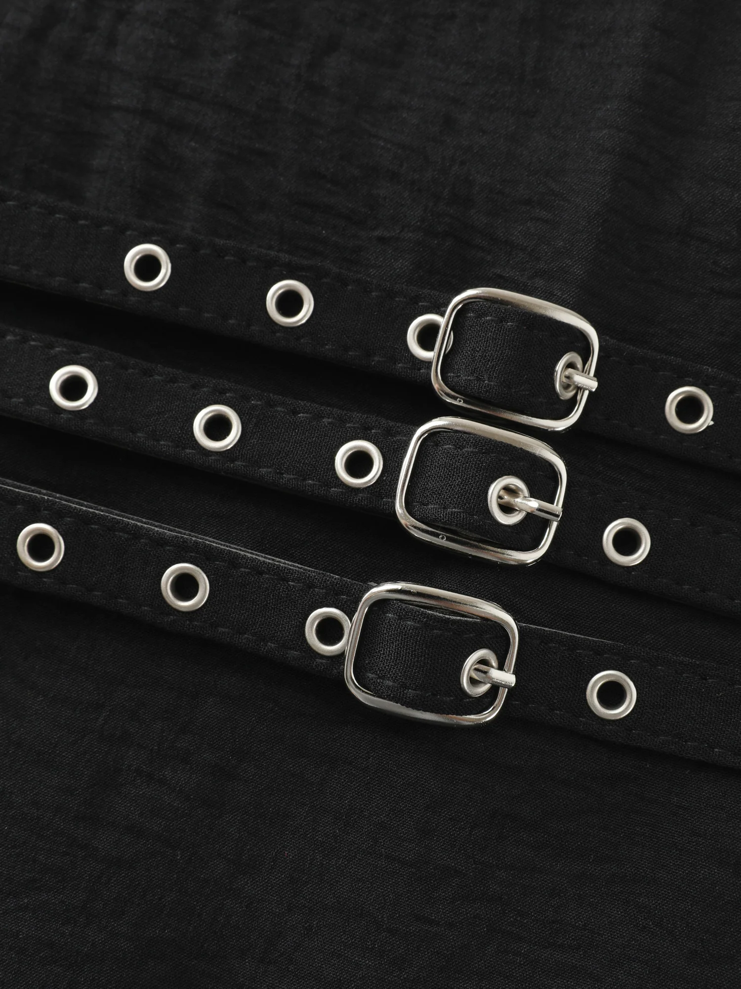 Wide Straps Belted Buckle Detail Midi Dress - Image 7