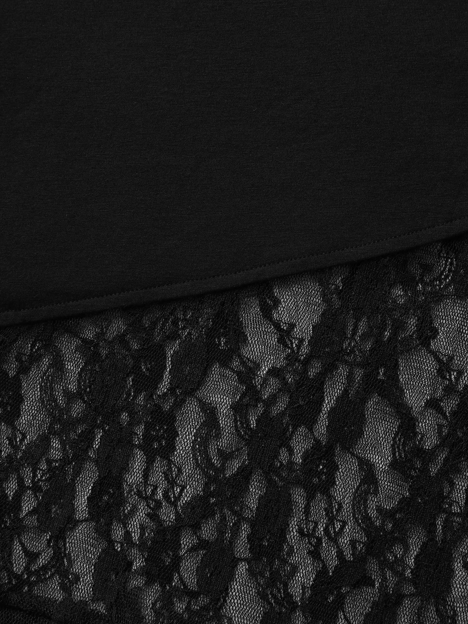 Wide Waist Sheer Lace Wide-Leg Pants - Image 7