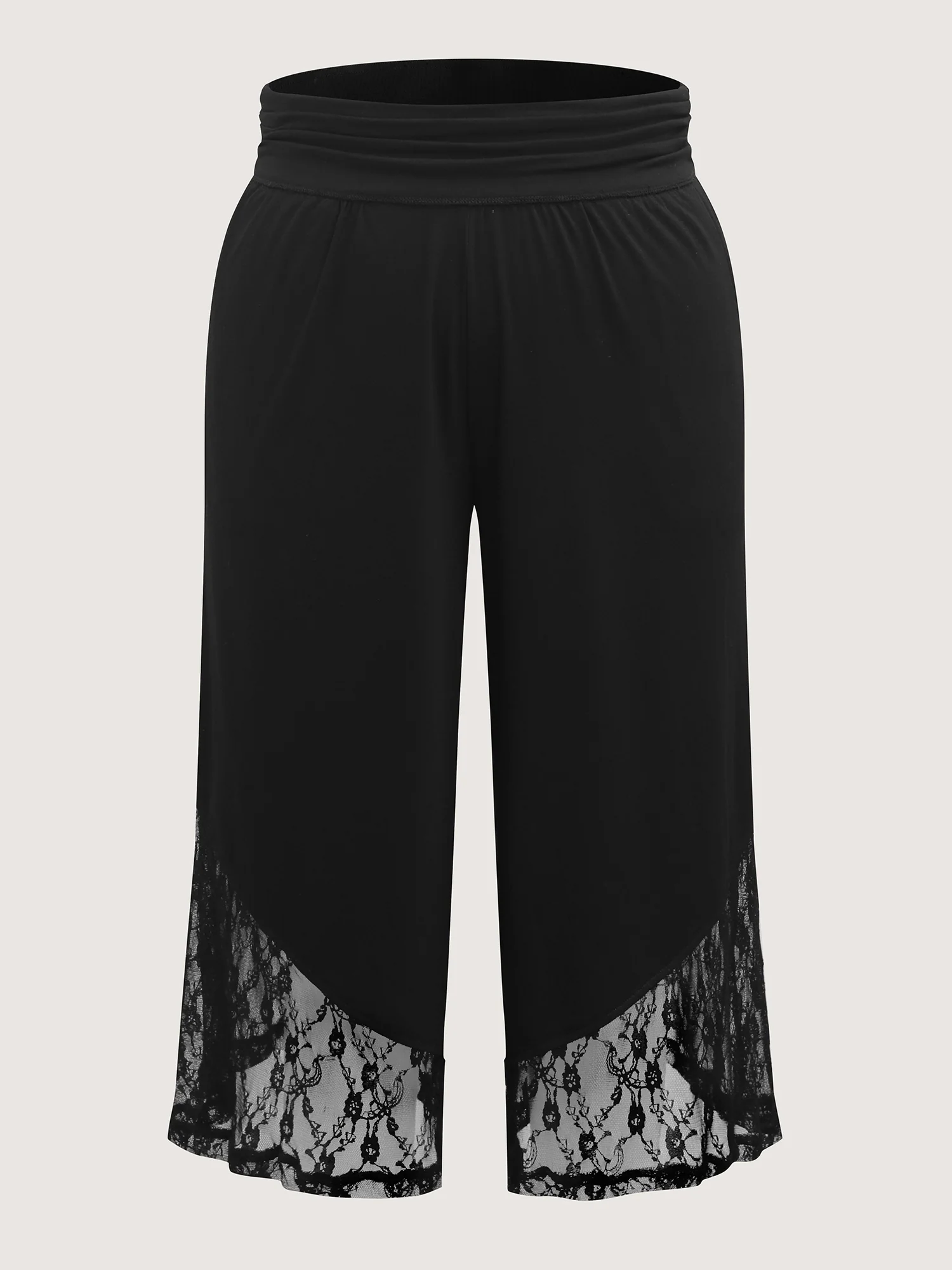 Wide Waist Sheer Lace Wide-Leg Pants - Image 8