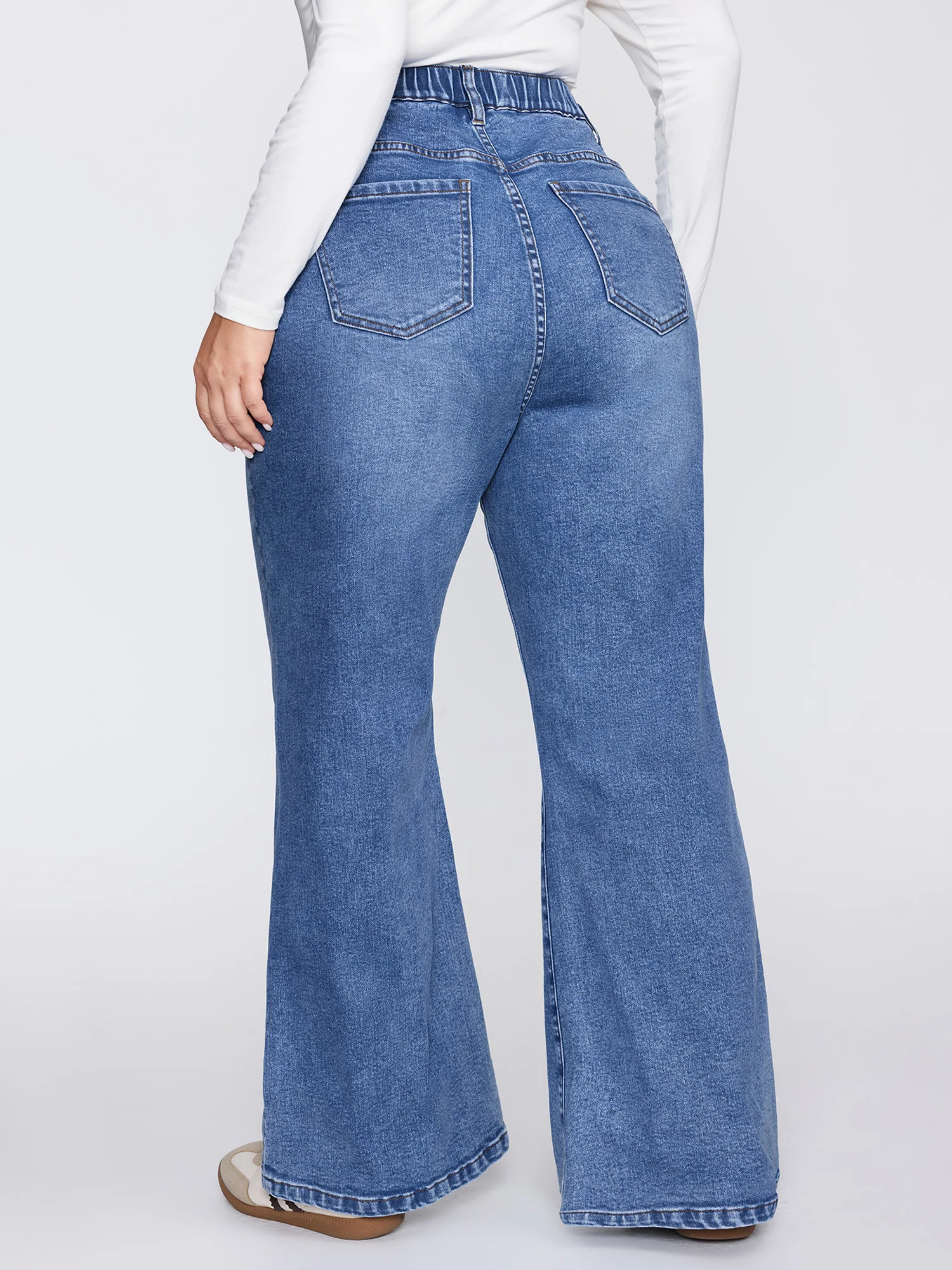 Thigh Friendly Stretchy Waist Flare Jeans - Image 5