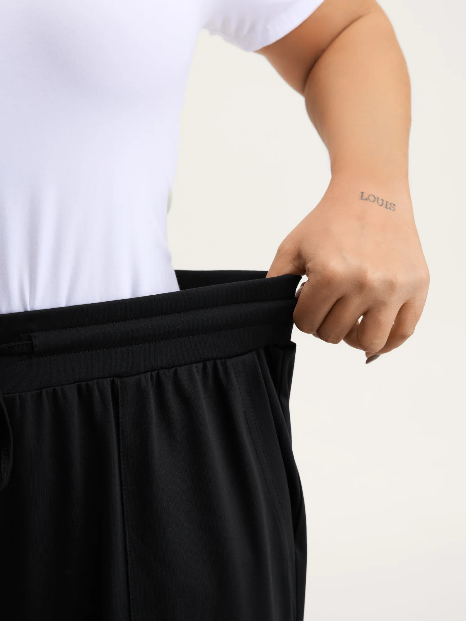Wide Waistband Drawstring Flared Pants - Image 3