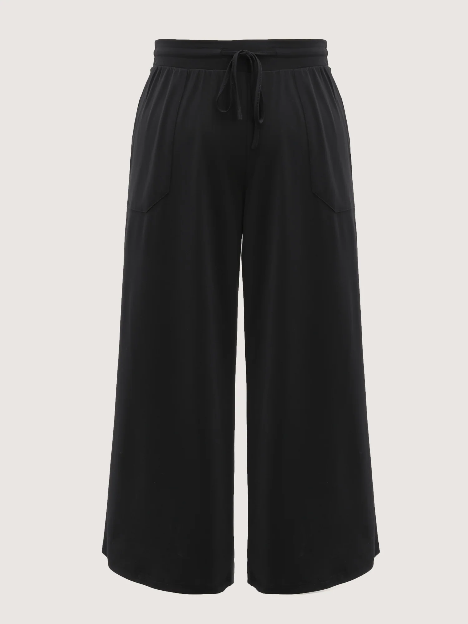 Wide Waistband Drawstring Flared Pants - Image 8