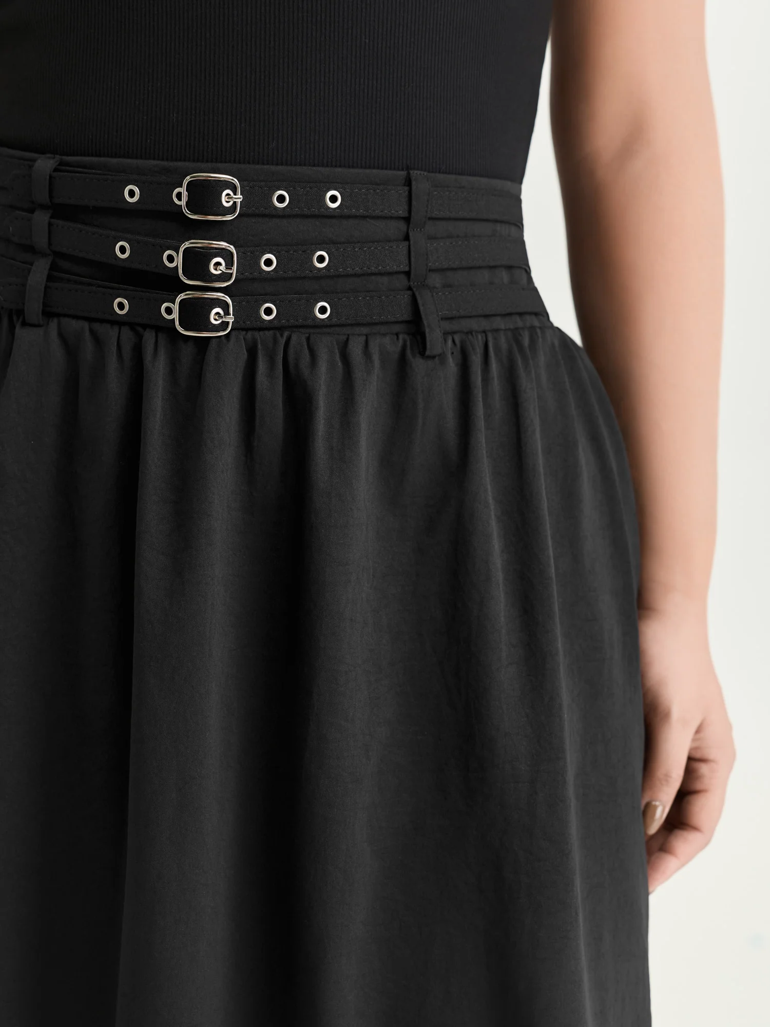 Wide Waistband Shirred Maxi Skirt - Image 5