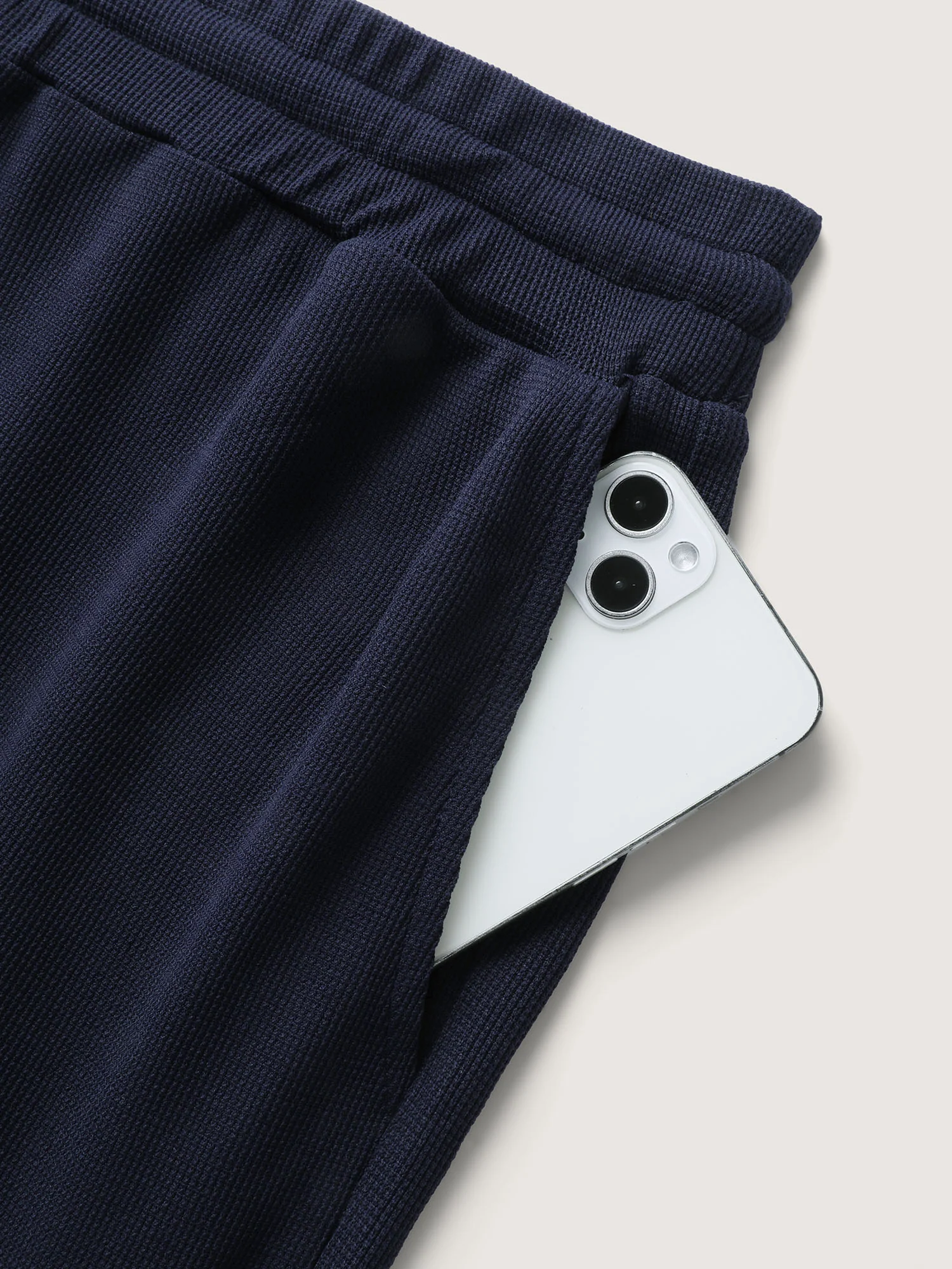 Wide Waistband Textured Wide-Leg Pants - Image 6