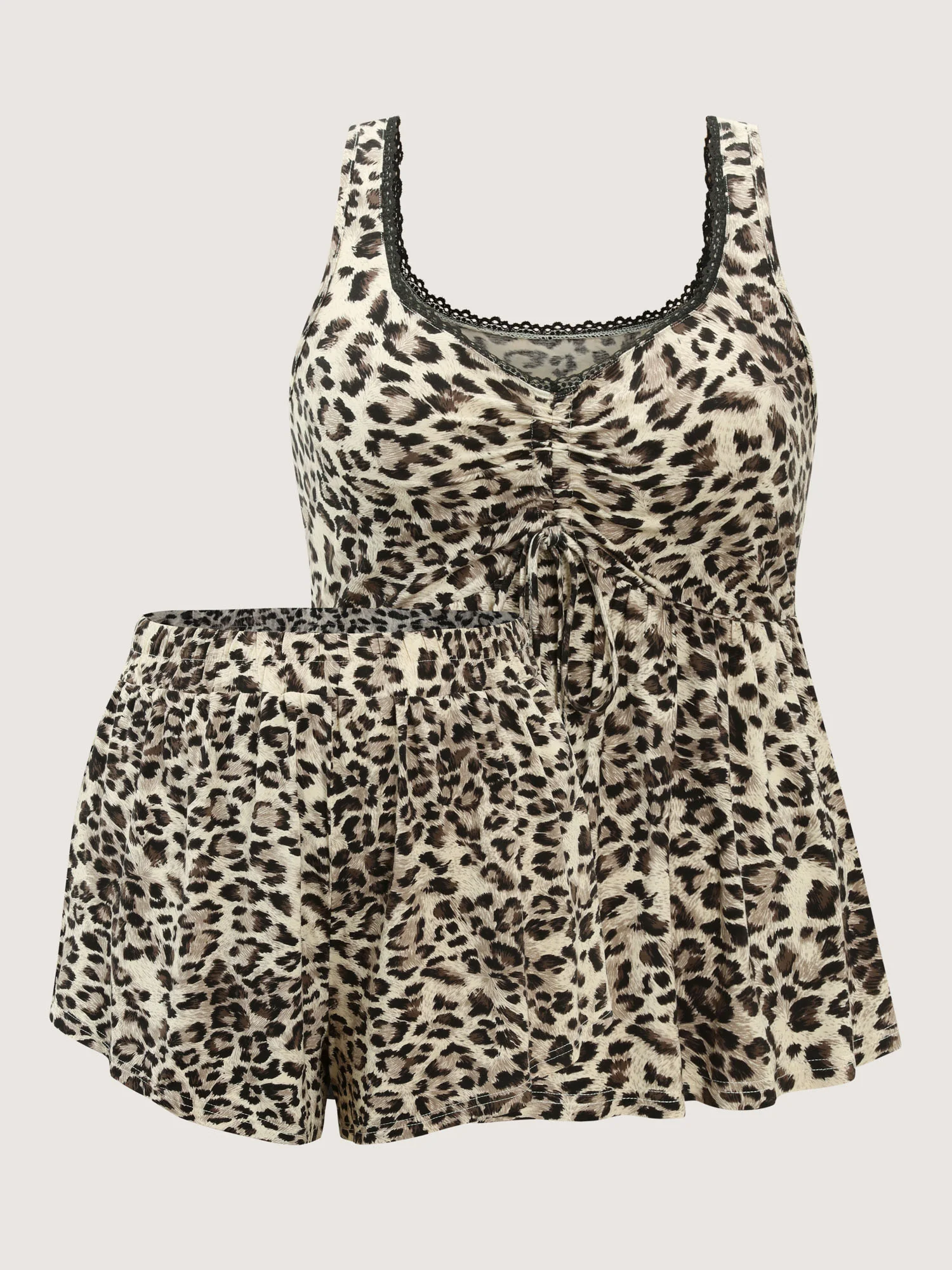 Wild Leopard Print Two-Piece Pajama Set - Image 7