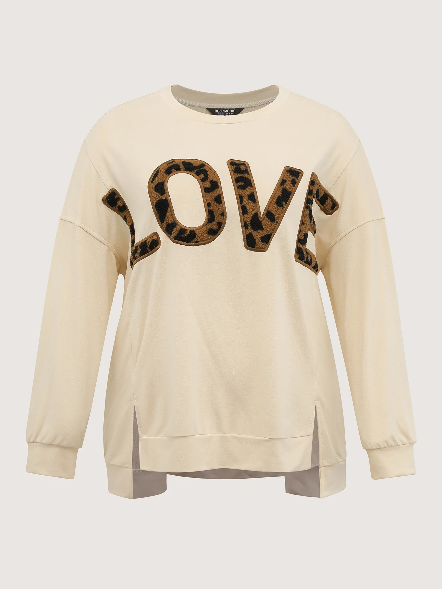 Wild Love Print Slit Hem Sweatshirt - Image 7