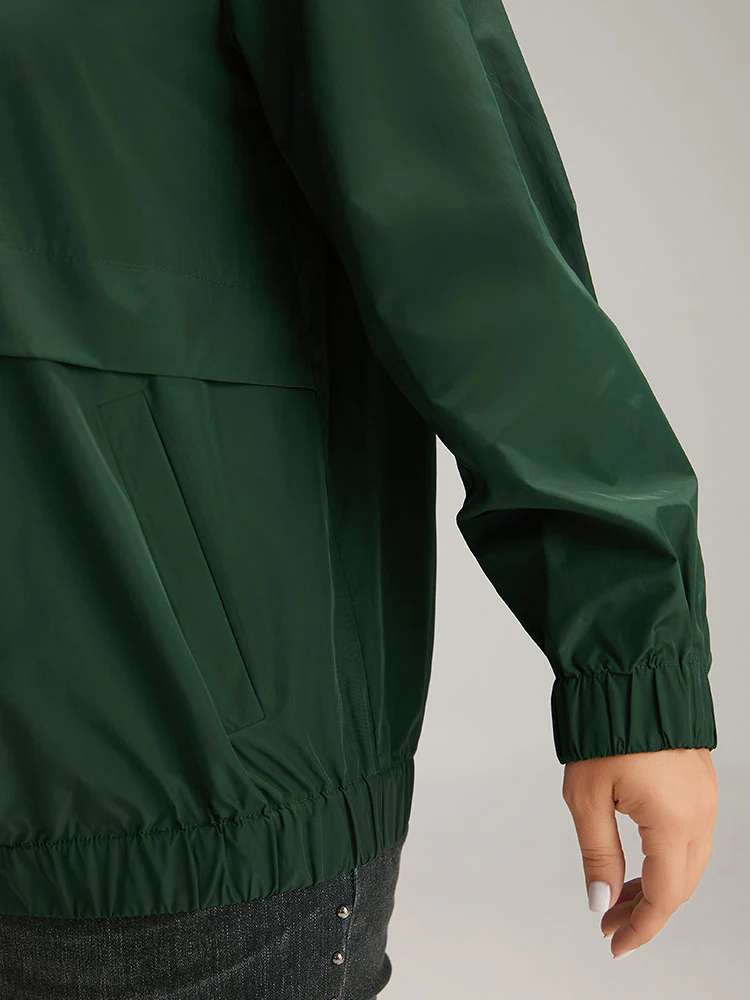 Wind-Resistant Plain Zipper Fly Pocket Jacket - Image 7