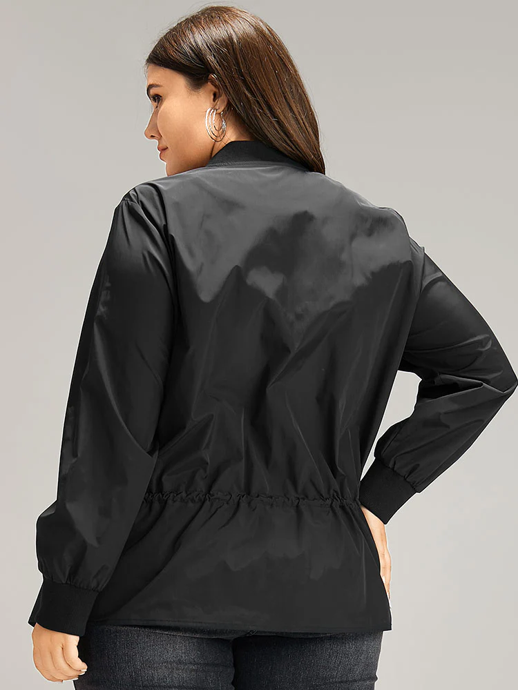 Wind-Resistant Zipper Fly Drawstring Jacket - Image 2