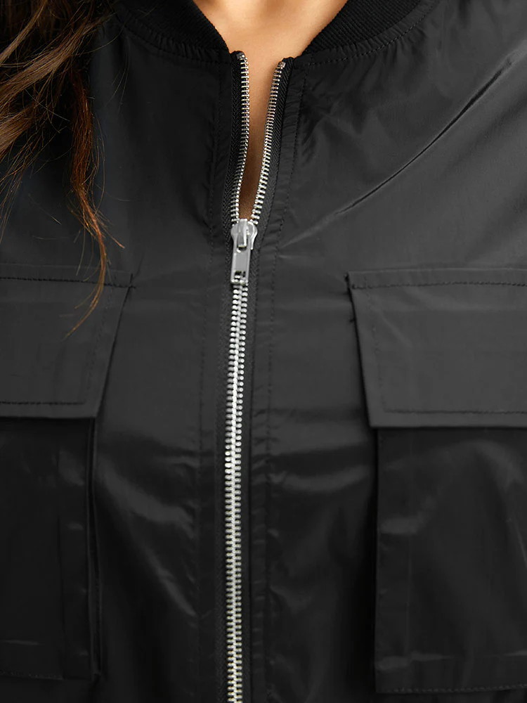 Wind-Resistant Zipper Fly Drawstring Jacket - Image 6
