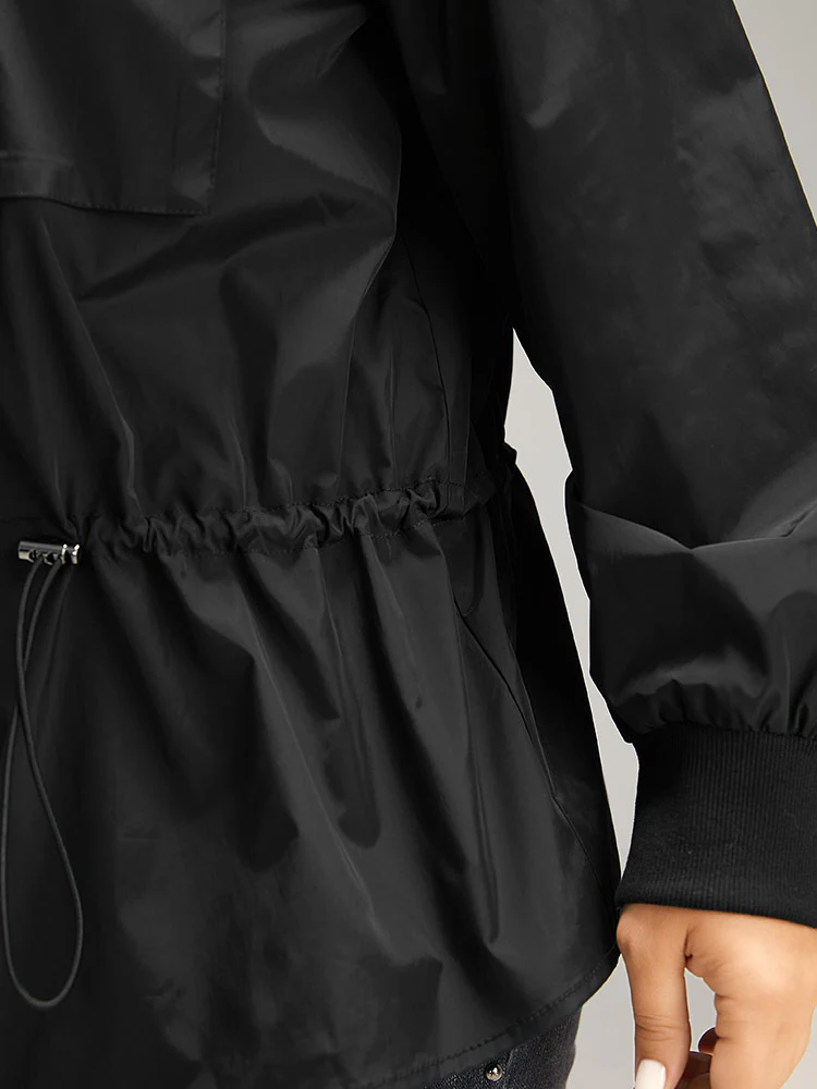 Wind-Resistant Zipper Fly Drawstring Jacket - Image 7