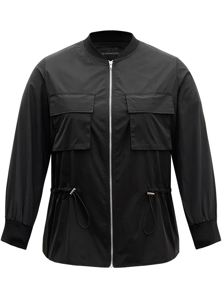 Wind-Resistant Zipper Fly Drawstring Jacket - Image 8