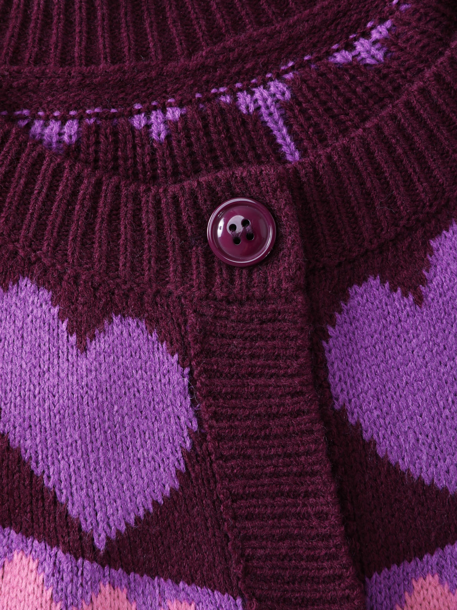 Winter Hearts Jacquard Button Knit Cardigan - Image 5