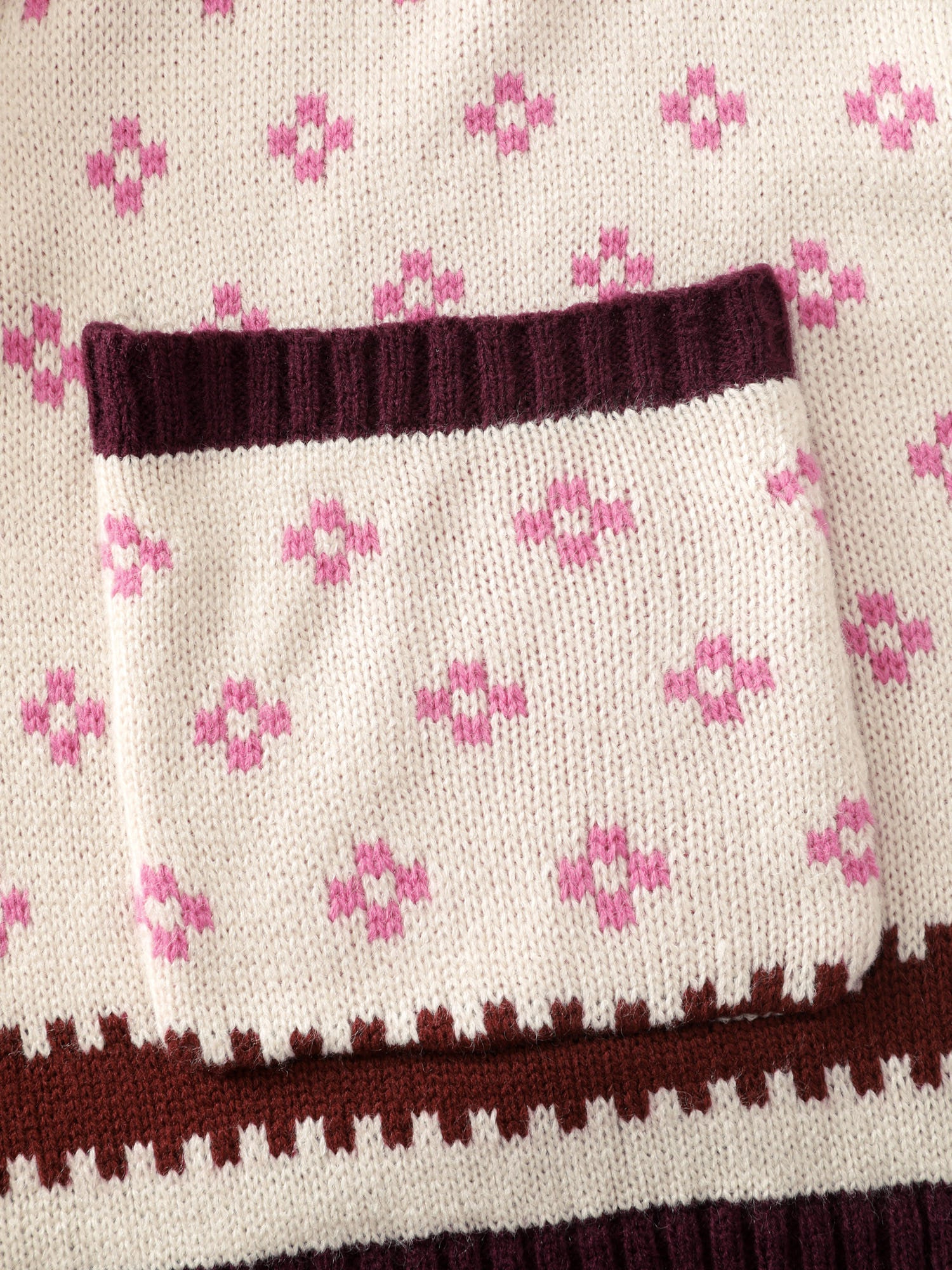 Winter Hearts Jacquard Button Knit Cardigan - Image 6