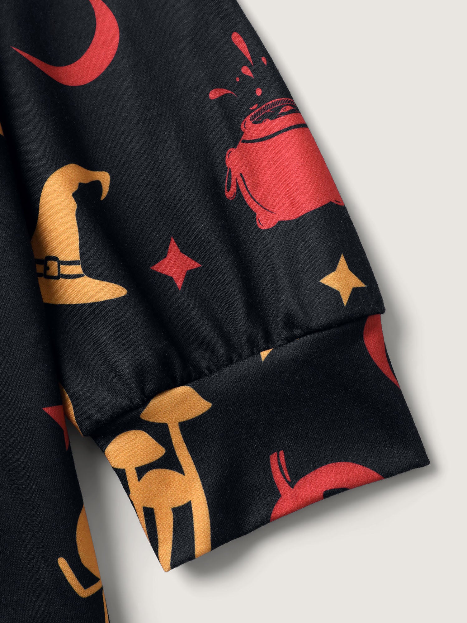 Witchy Pumpkin Print Neck Tie Hoodie - Image 6
