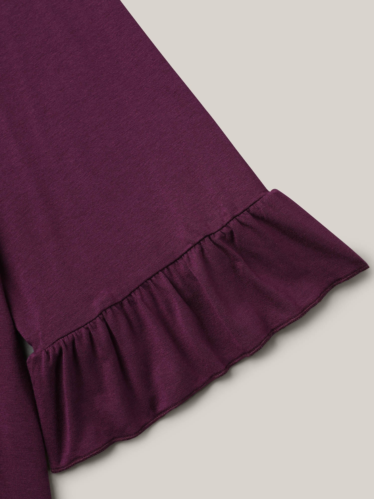 Wood-Ear Collar Ruffled Sleeve Top - Image 7