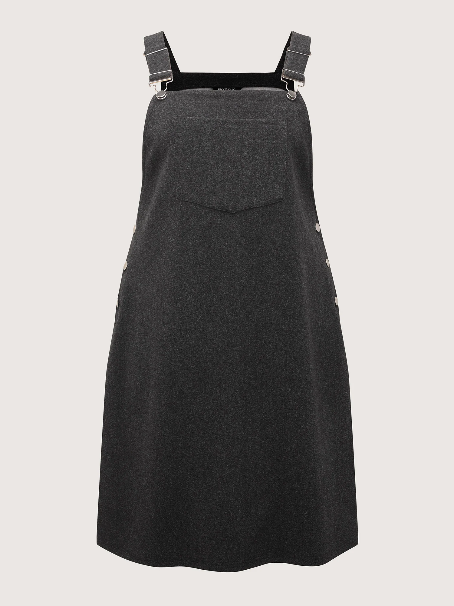 Woolen Pockets Adjustable Buttons Midi Dress - Image 5