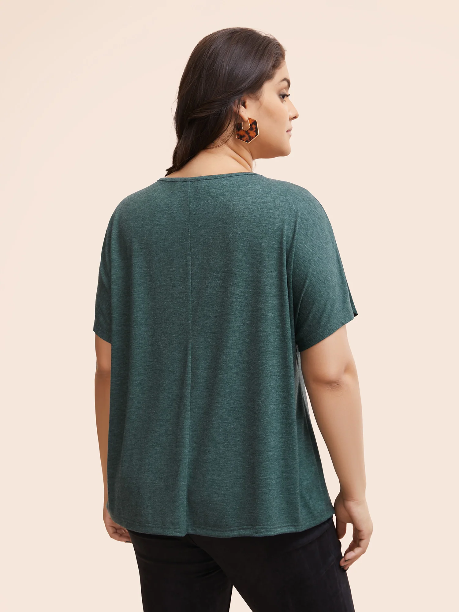 Woven Ribbon Patchwork Dolman Sleeve T-shirt - Image 2