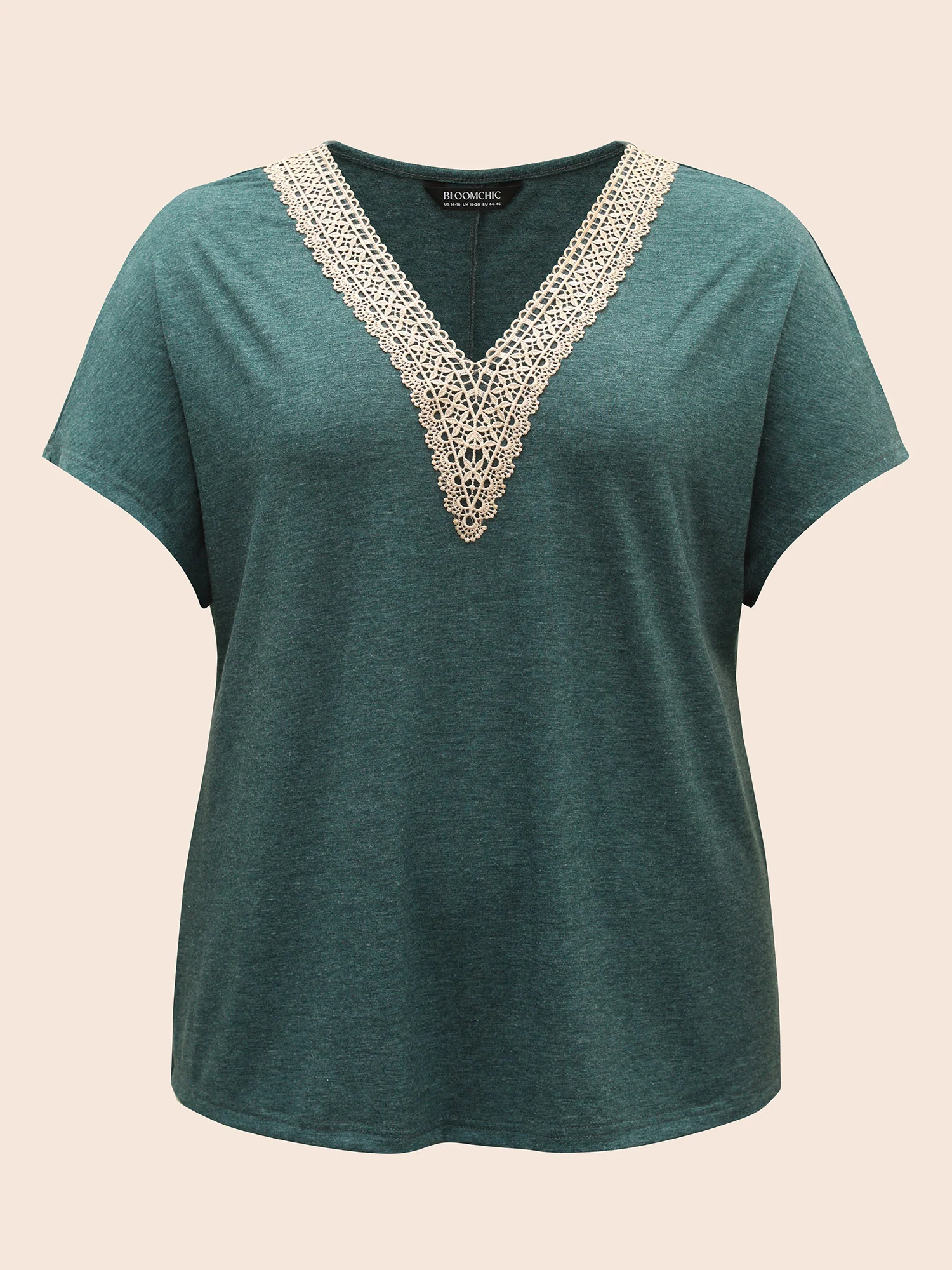 Woven Ribbon Patchwork Dolman Sleeve T-shirt - Image 6