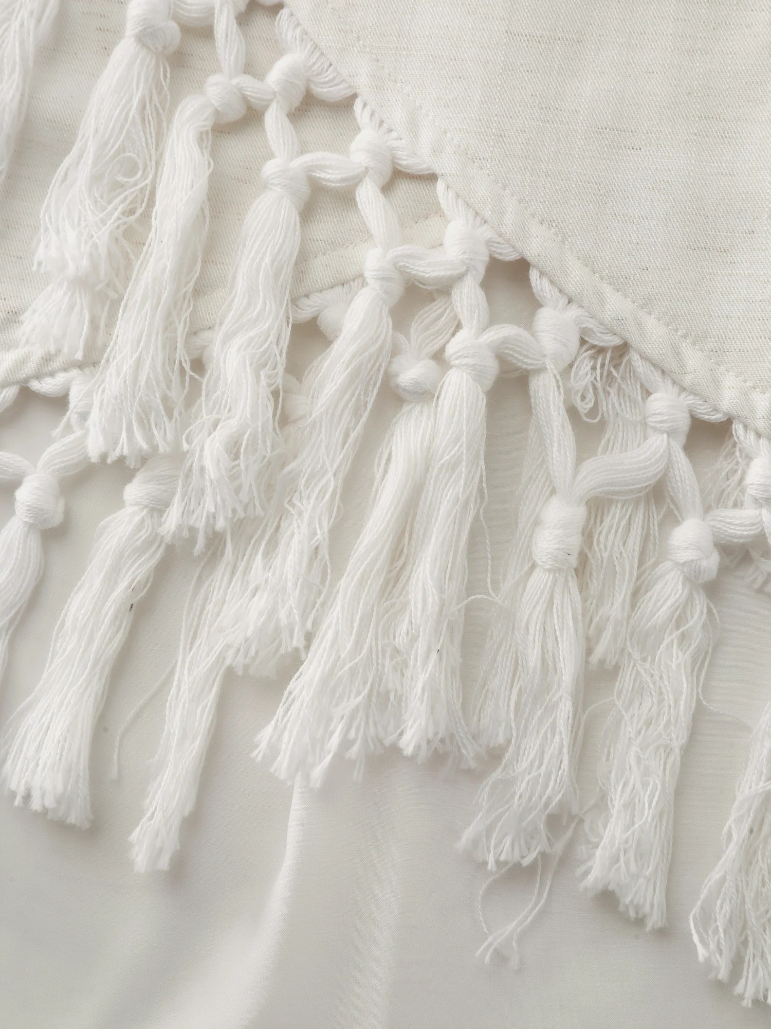 Linen Wrap Fringe Hem Maxi Skirt - Image 7
