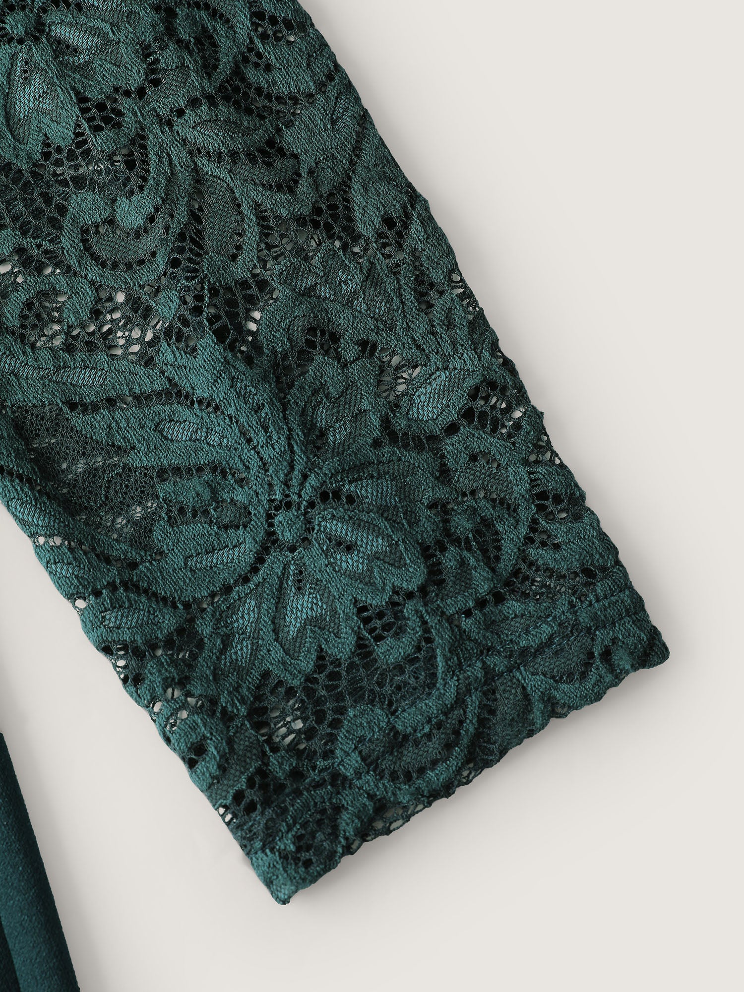 Wrap Hem Lace Sleeve Midi Dress - Image 6