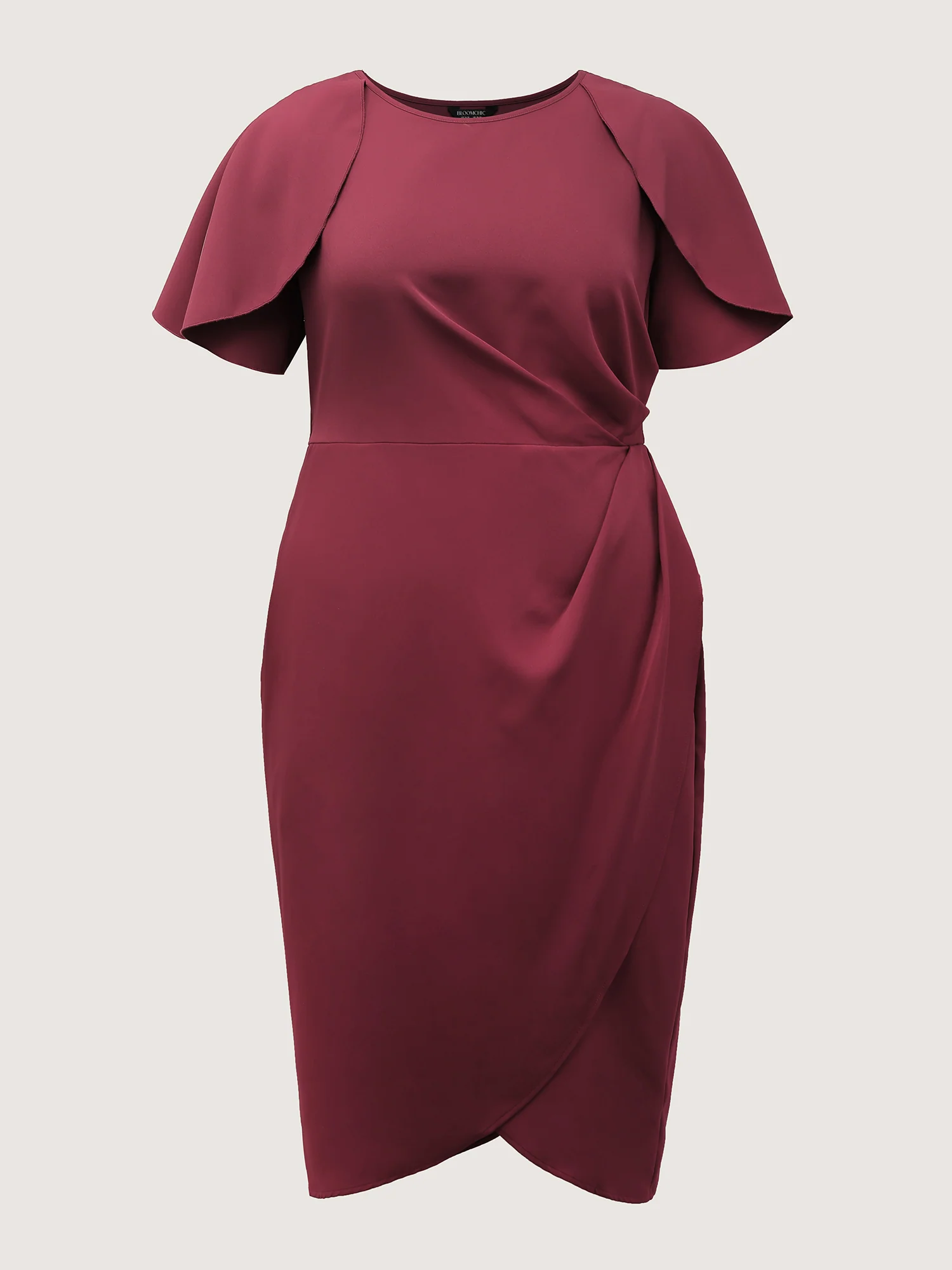 Wrap Hem Petal Sleeve Midi Dress - Image 6