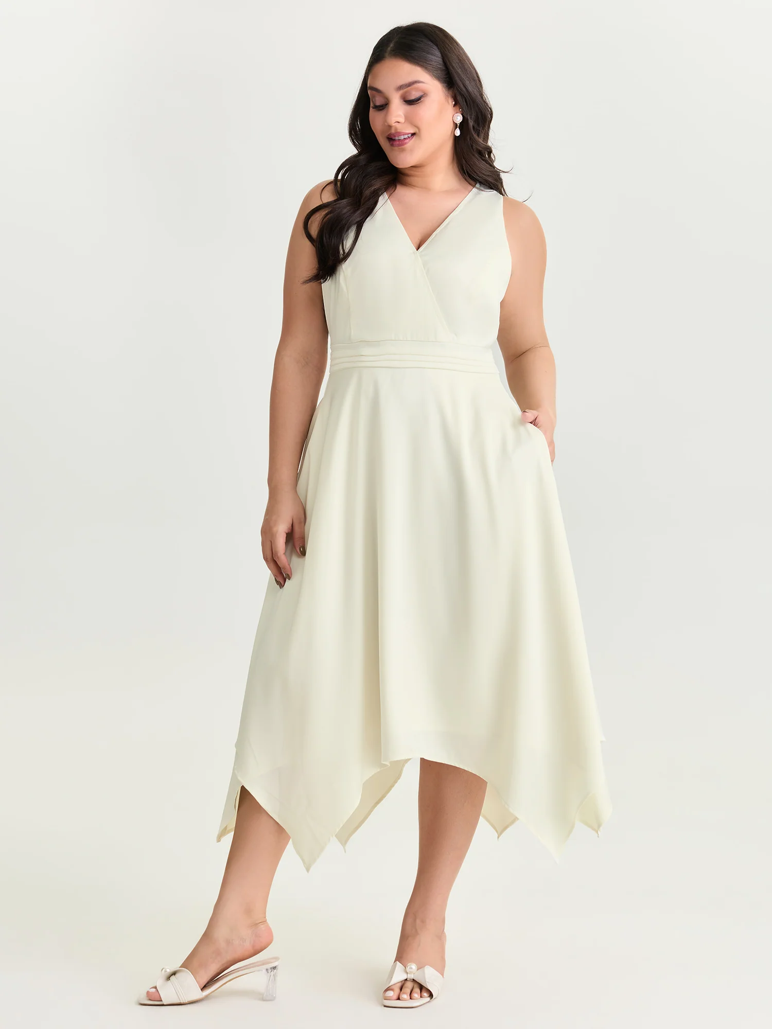 Wrap Neckline Classic Maxi Dress
