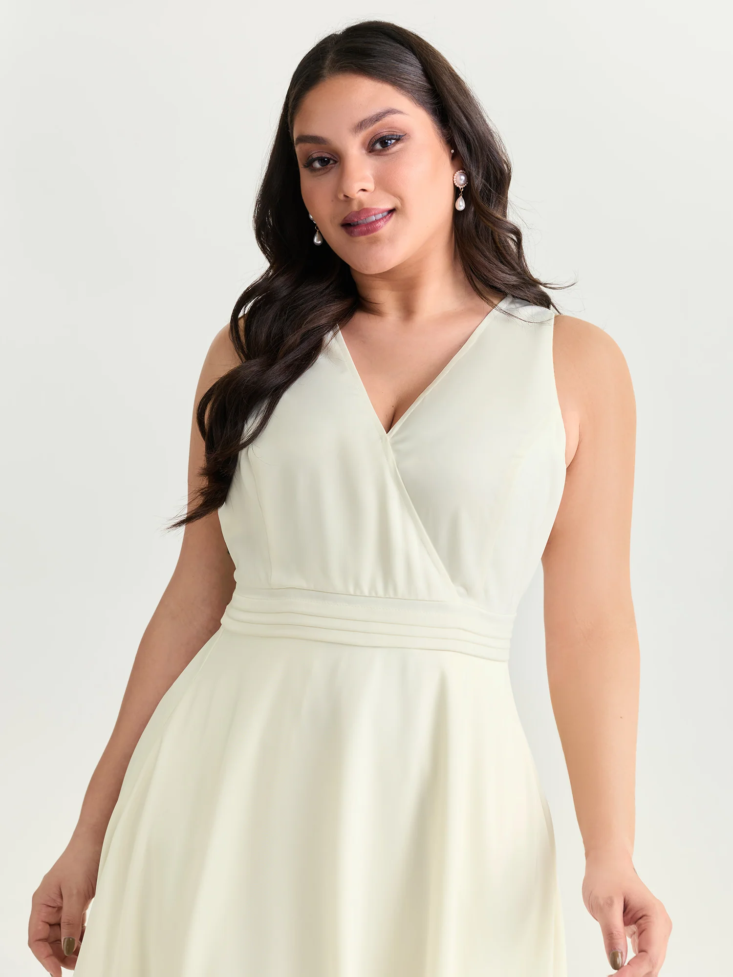 Wrap Neckline Classic Maxi Dress - Image 3