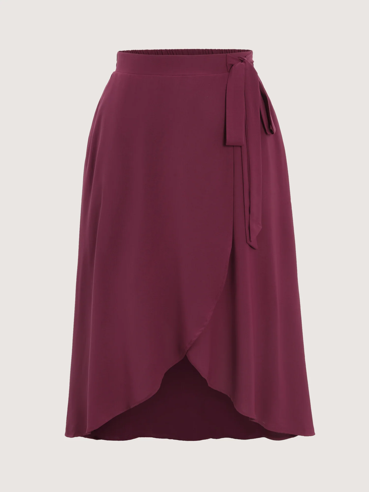 Wrap Side-Tie Flowy Midi Skirt - Image 9