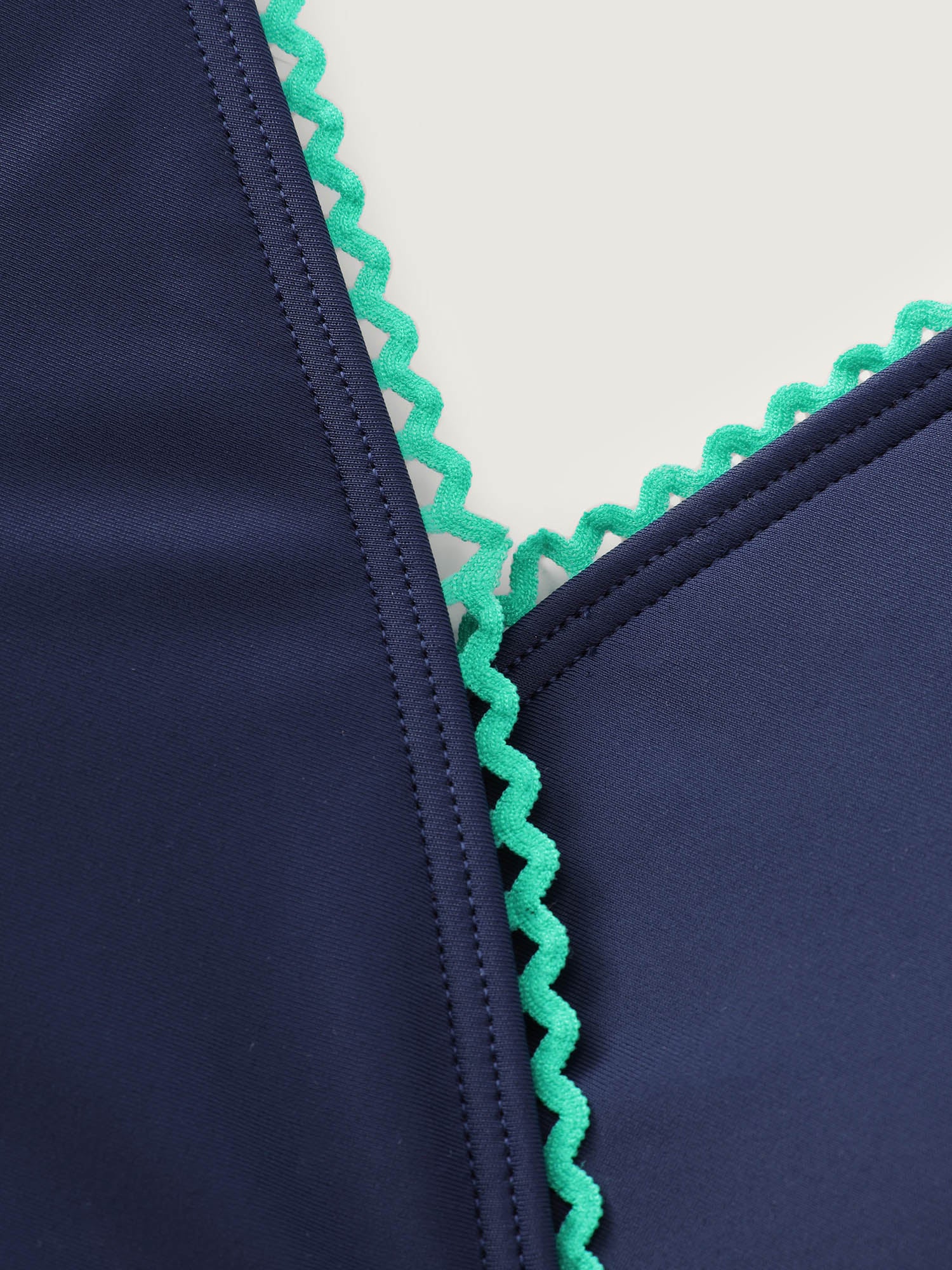 Wrap V-Neck Embroidery Edge One-Piece Swimsuit - Image 6